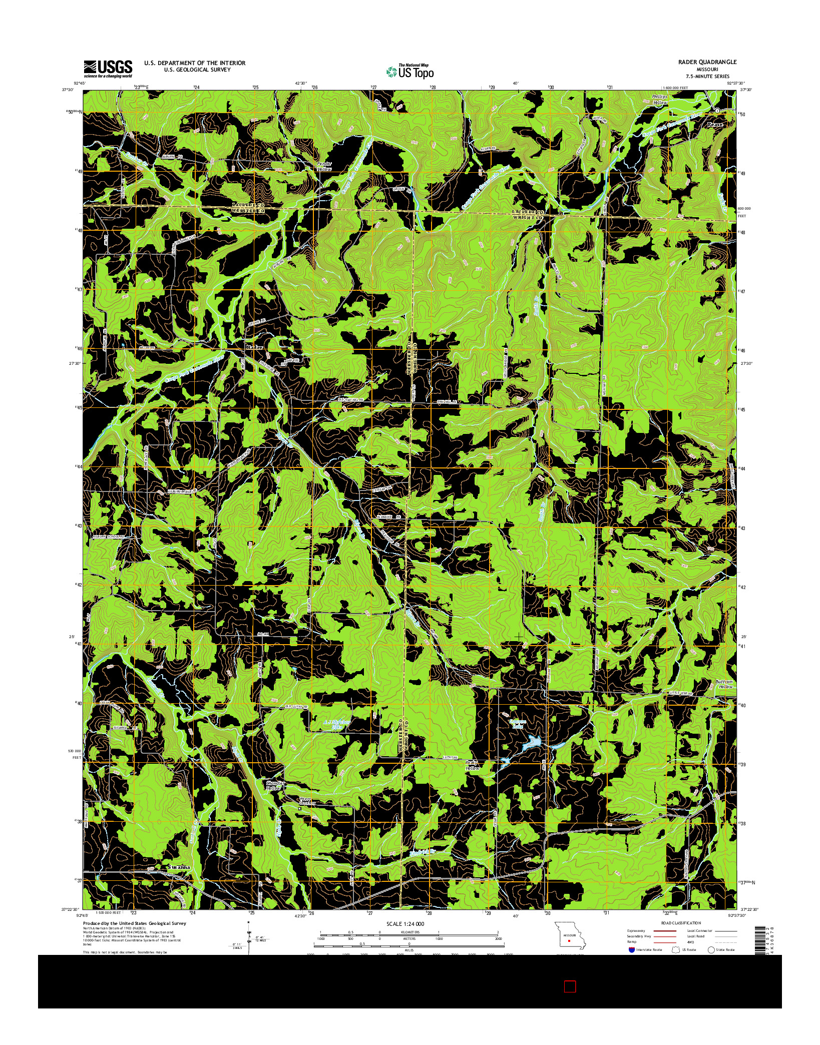 USGS US TOPO 7.5-MINUTE MAP FOR RADER, MO 2015