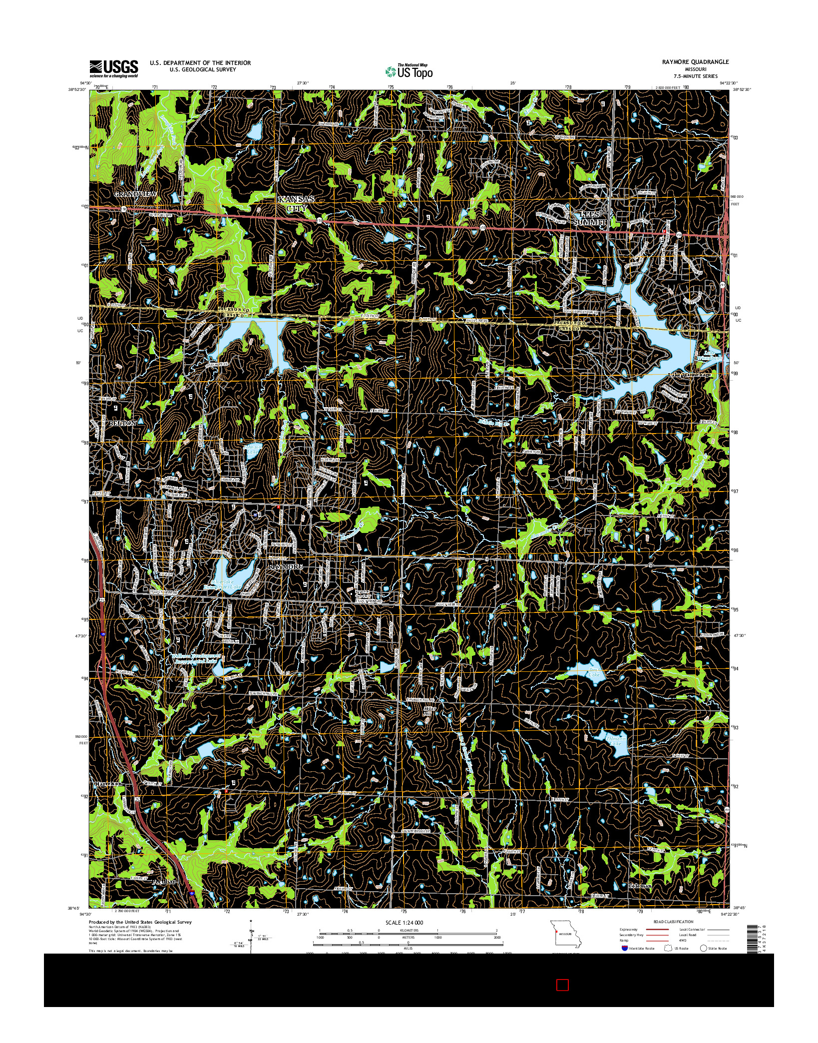 USGS US TOPO 7.5-MINUTE MAP FOR RAYMORE, MO 2015