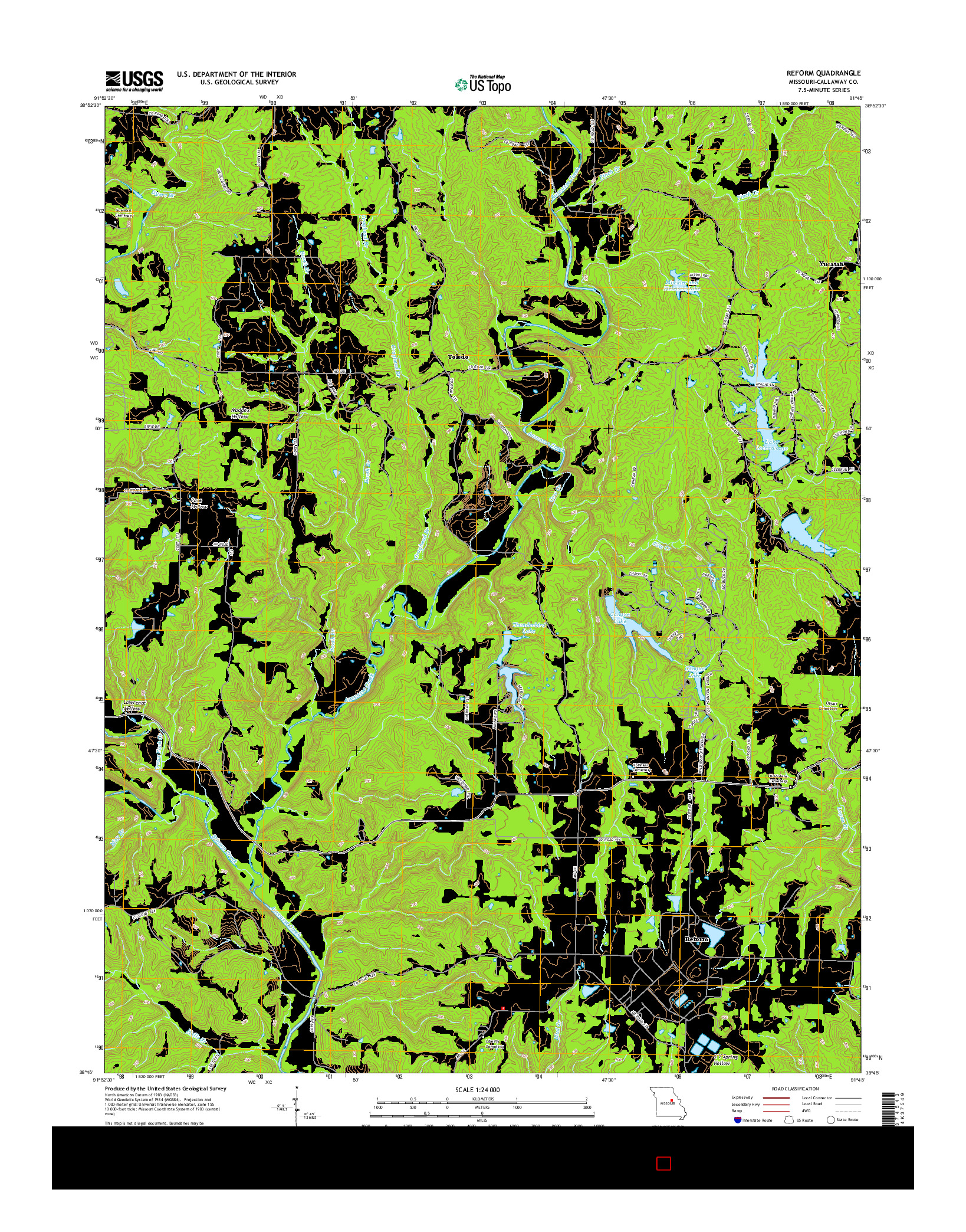 USGS US TOPO 7.5-MINUTE MAP FOR REFORM, MO 2015