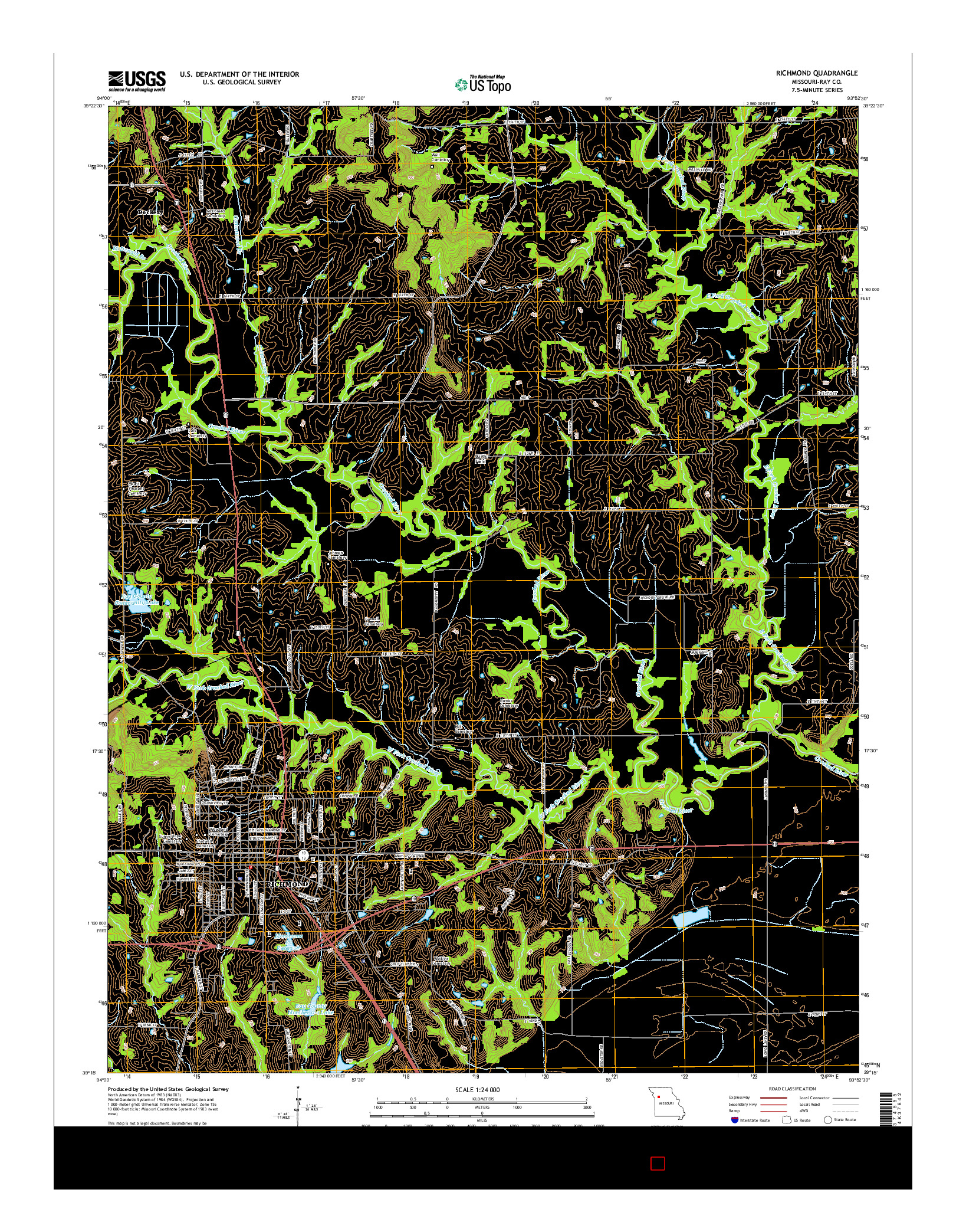 USGS US TOPO 7.5-MINUTE MAP FOR RICHMOND, MO 2015