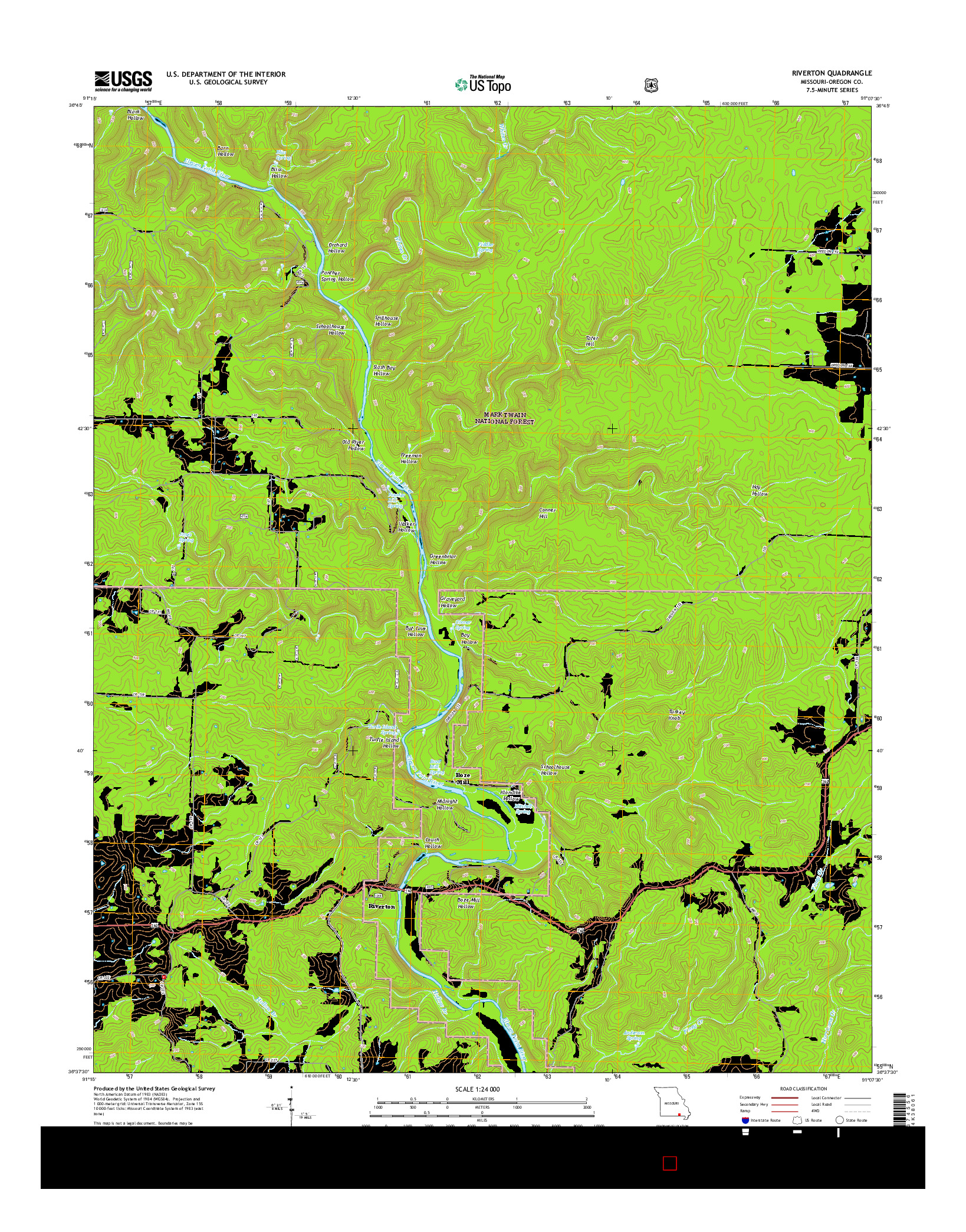 USGS US TOPO 7.5-MINUTE MAP FOR RIVERTON, MO 2015