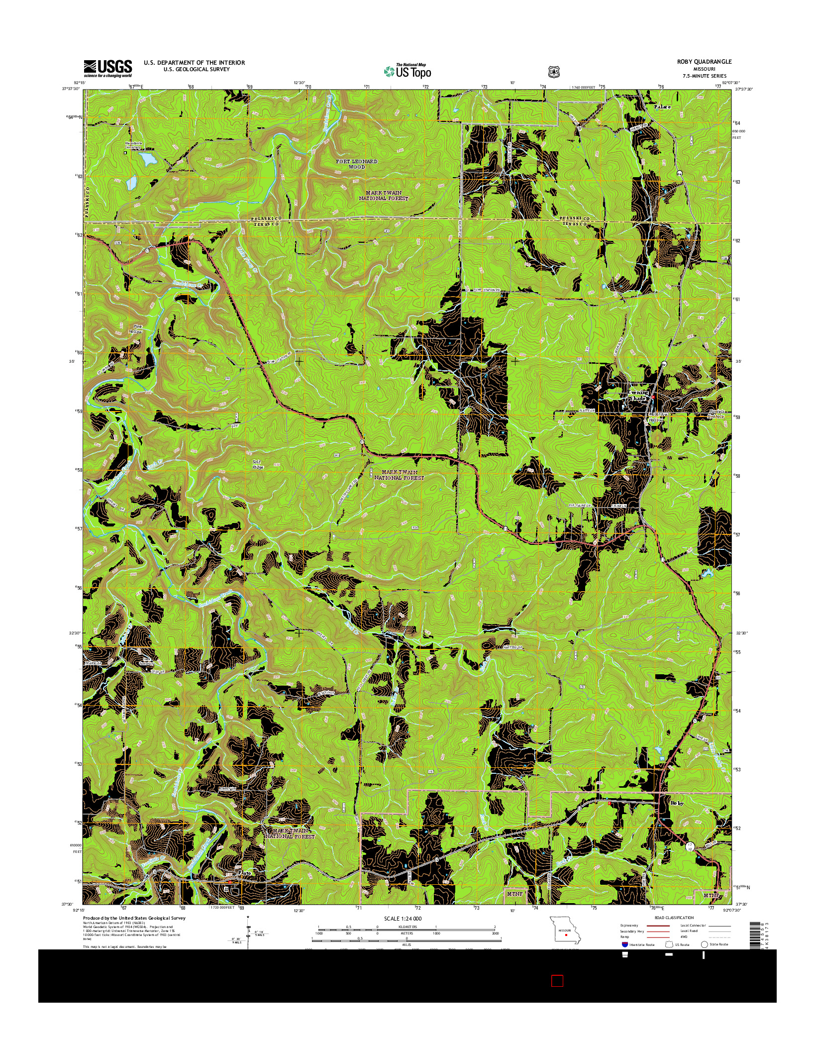 USGS US TOPO 7.5-MINUTE MAP FOR ROBY, MO 2015