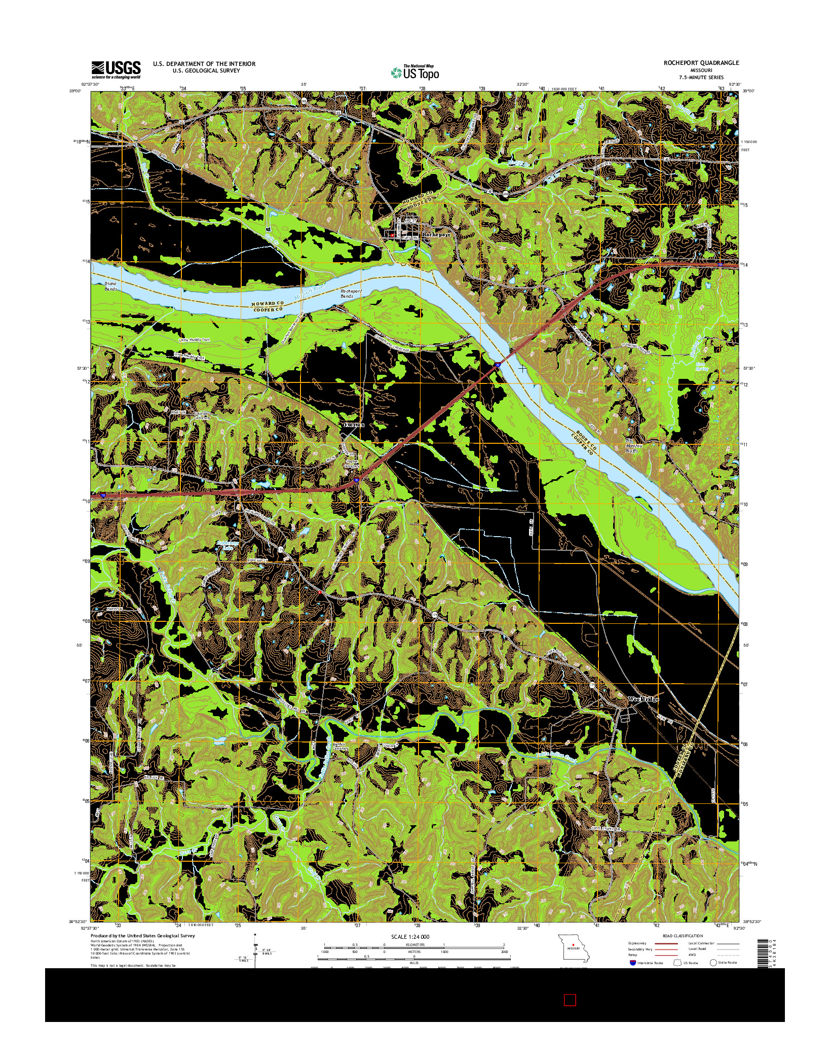 USGS US TOPO 7.5-MINUTE MAP FOR ROCHEPORT, MO 2015