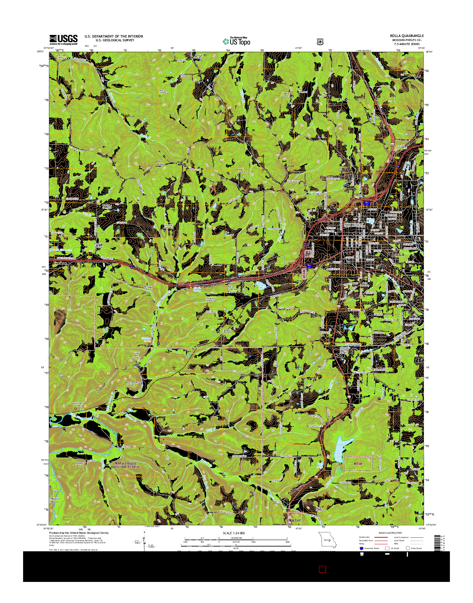 USGS US TOPO 7.5-MINUTE MAP FOR ROLLA, MO 2015