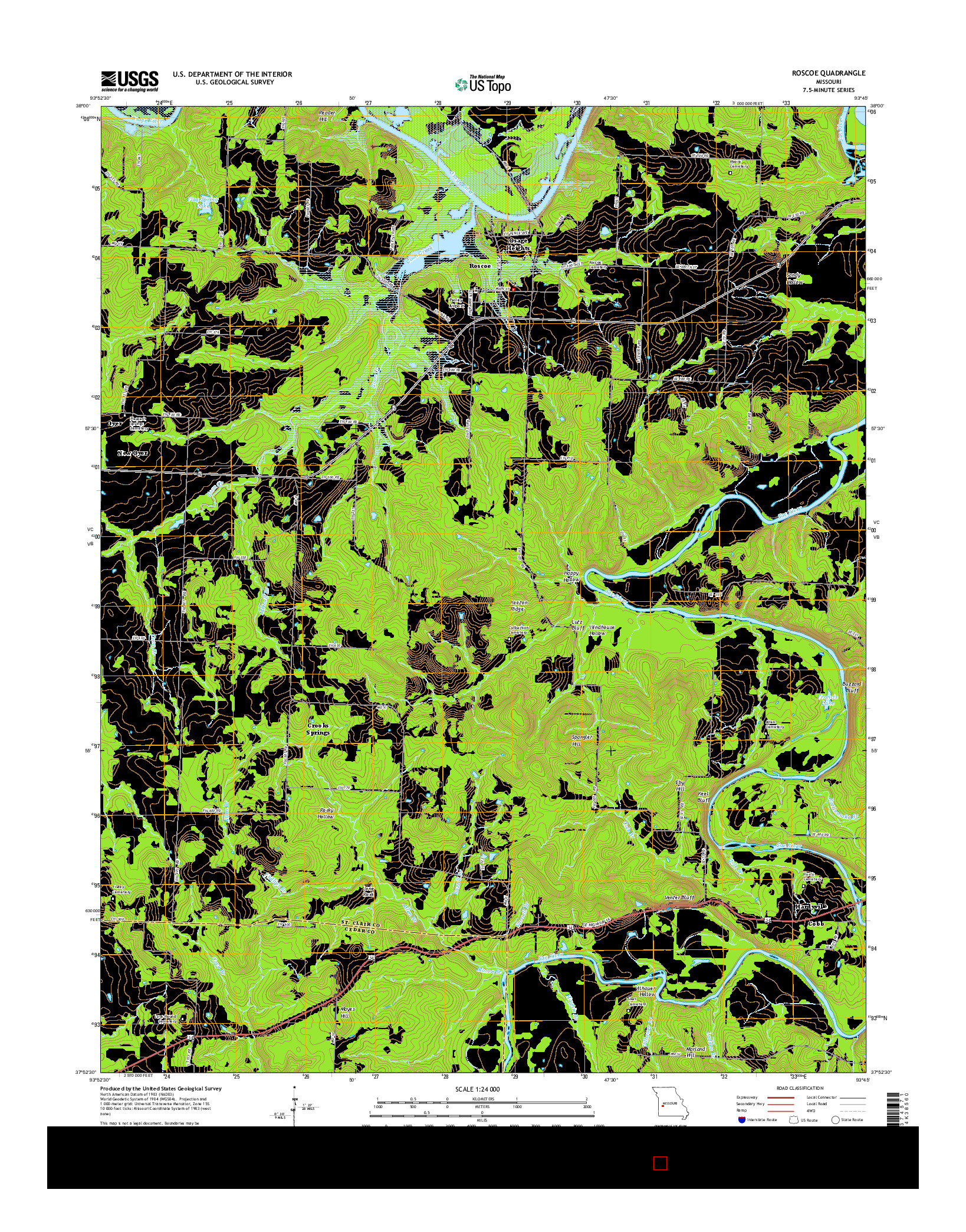 USGS US TOPO 7.5-MINUTE MAP FOR ROSCOE, MO 2015