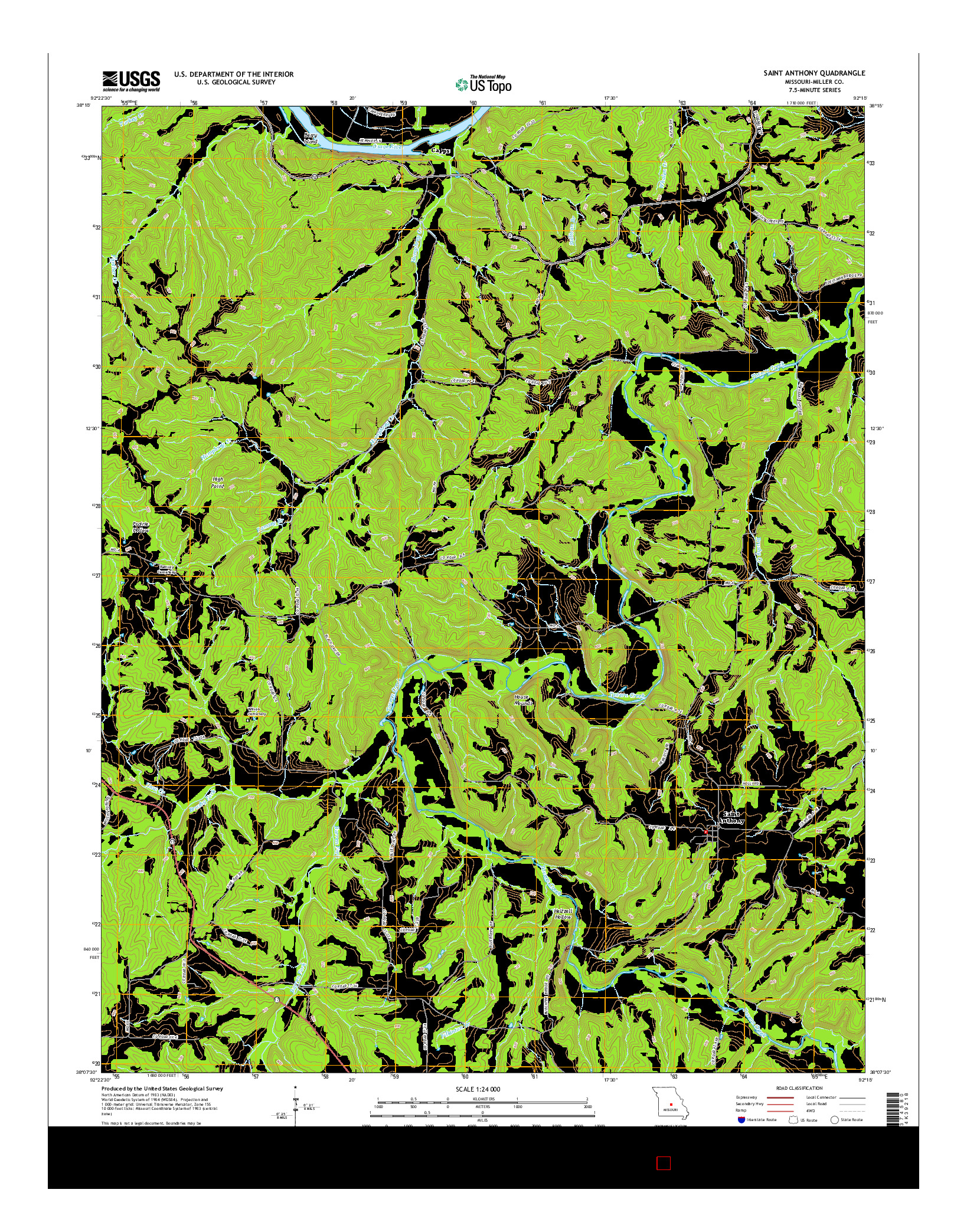 USGS US TOPO 7.5-MINUTE MAP FOR SAINT ANTHONY, MO 2015