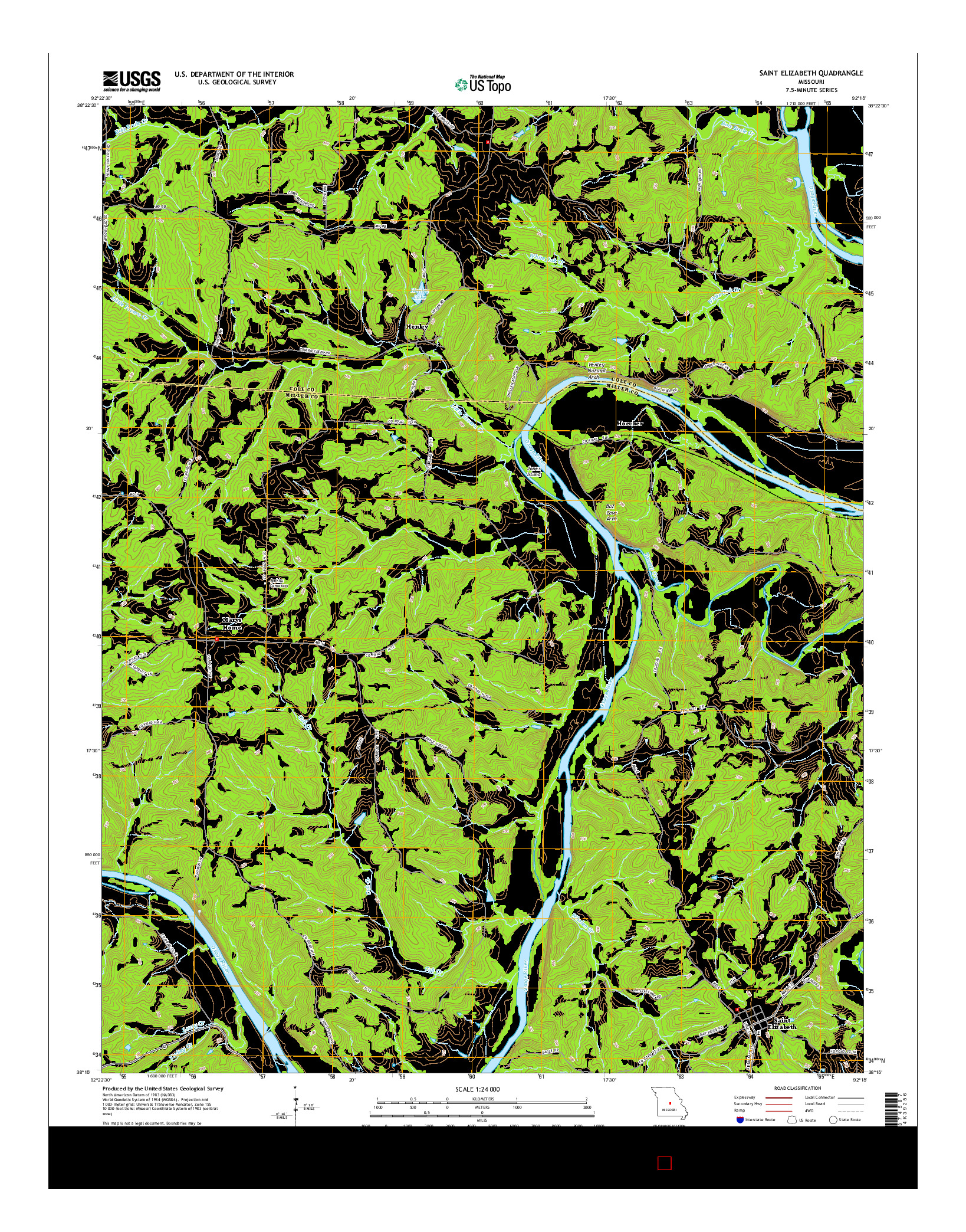 USGS US TOPO 7.5-MINUTE MAP FOR SAINT ELIZABETH, MO 2015