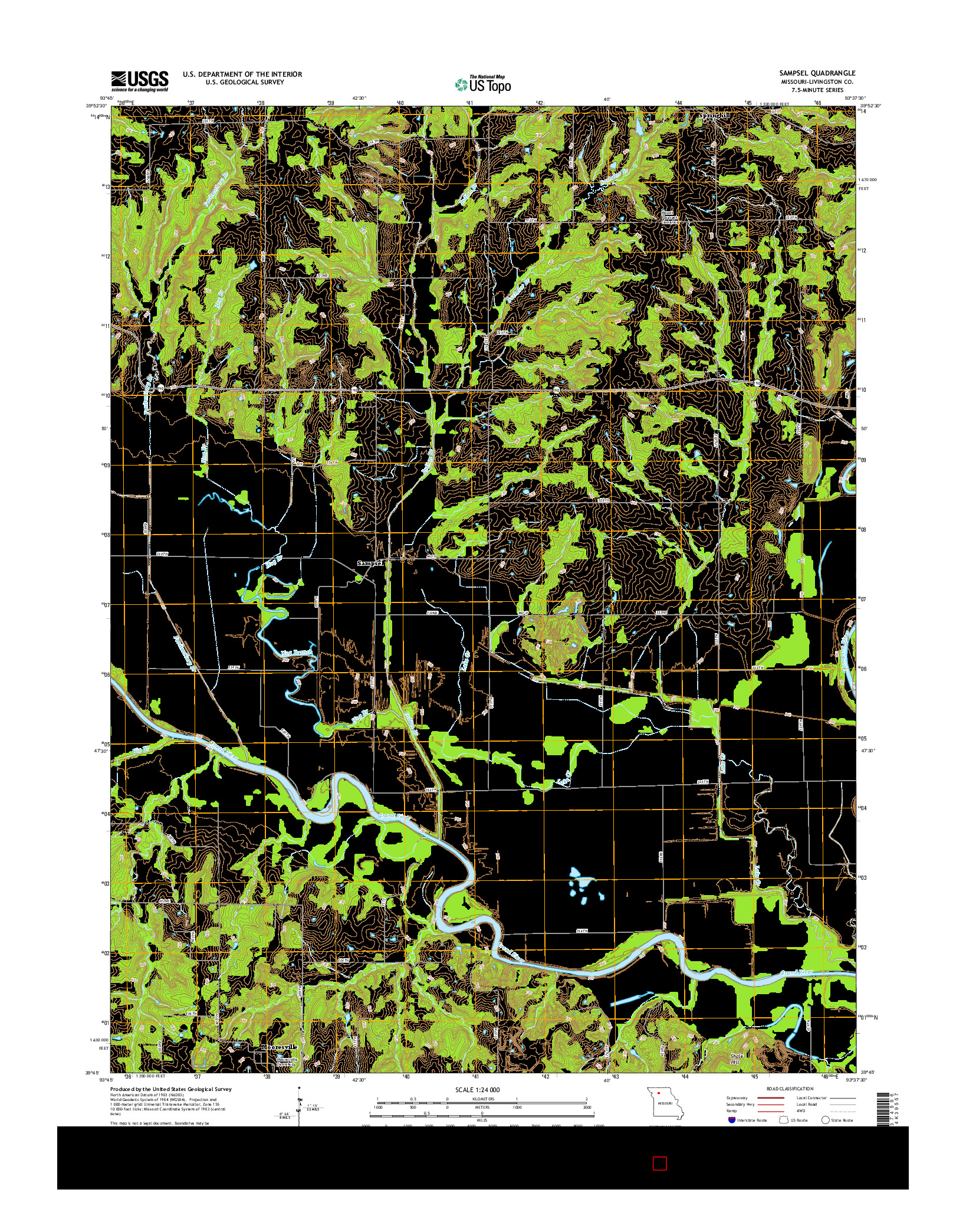USGS US TOPO 7.5-MINUTE MAP FOR SAMPSEL, MO 2015