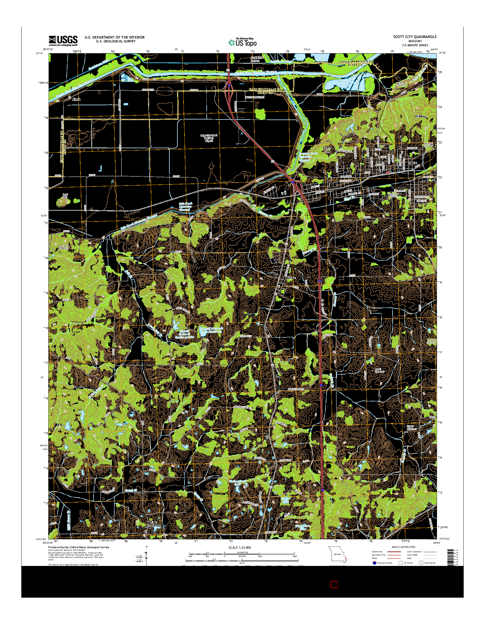 USGS US TOPO 7.5-MINUTE MAP FOR SCOTT CITY, MO 2015