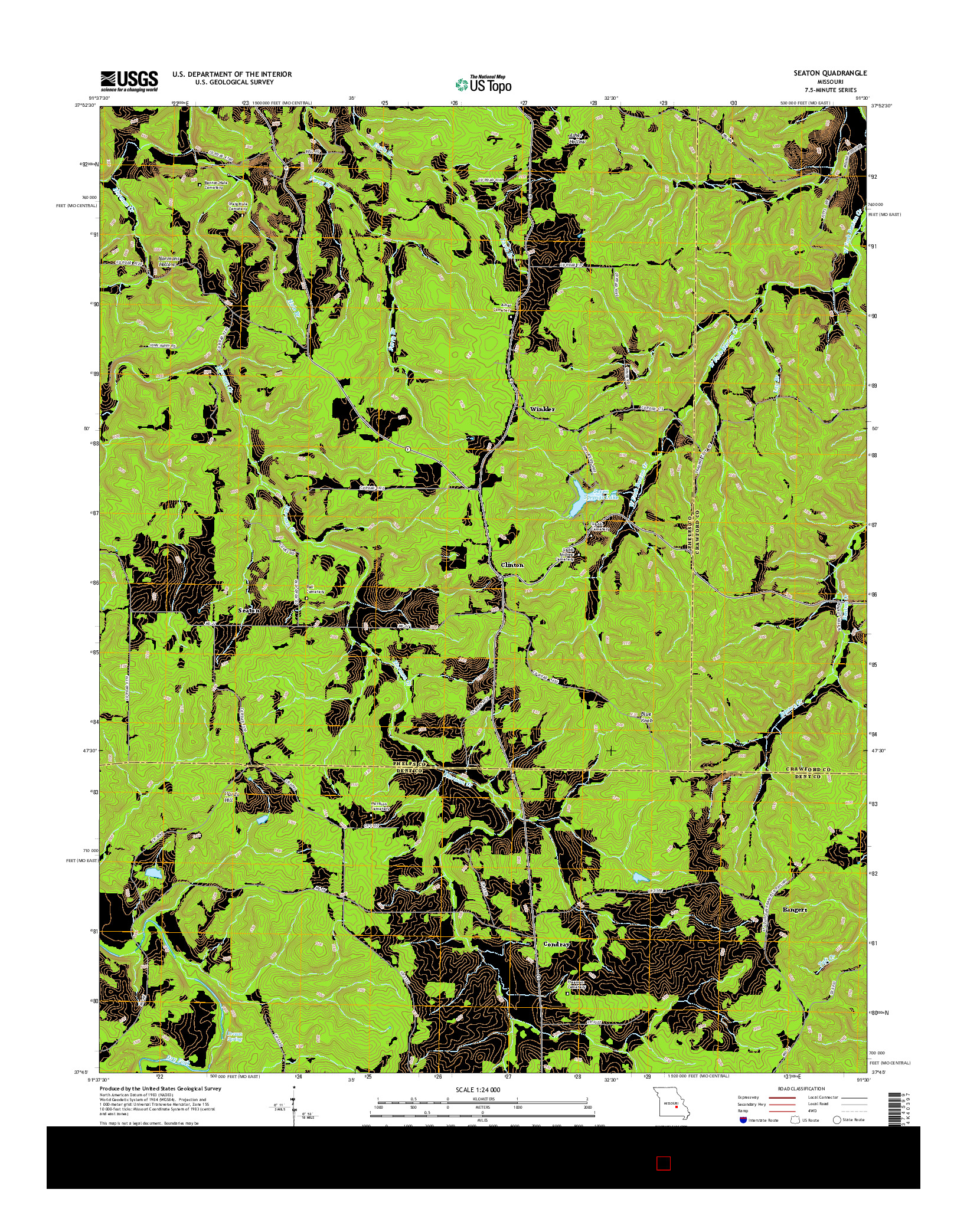 USGS US TOPO 7.5-MINUTE MAP FOR SEATON, MO 2015