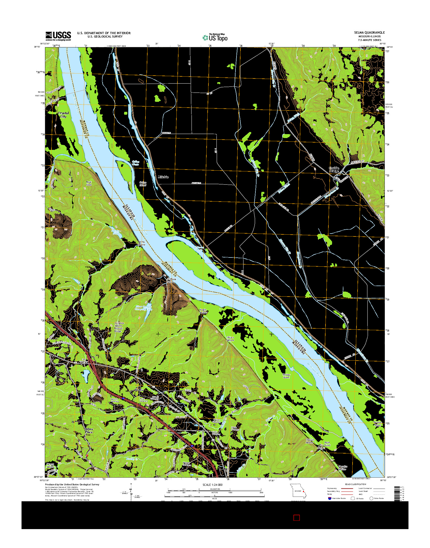 USGS US TOPO 7.5-MINUTE MAP FOR SELMA, MO-IL 2015