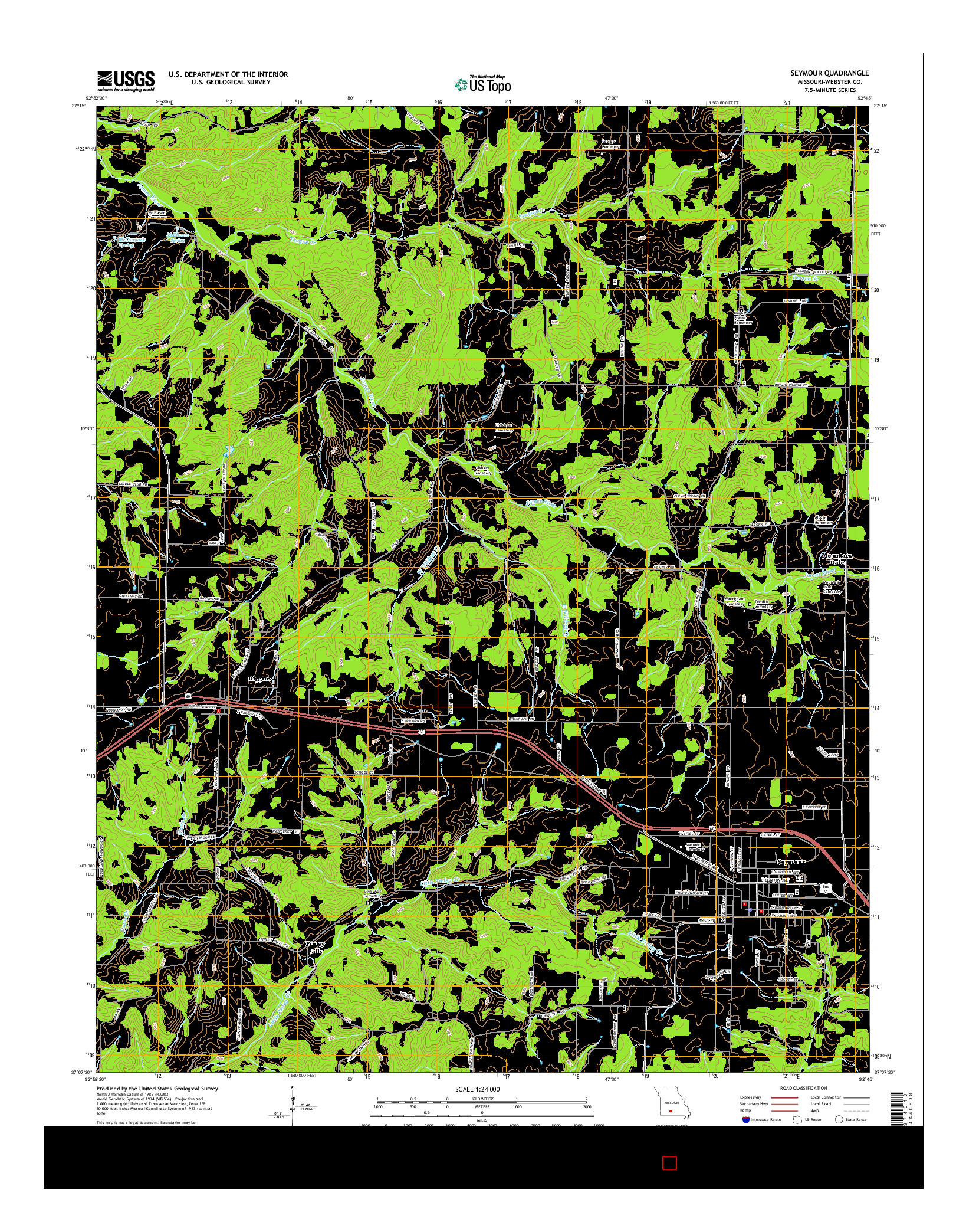 USGS US TOPO 7.5-MINUTE MAP FOR SEYMOUR, MO 2015