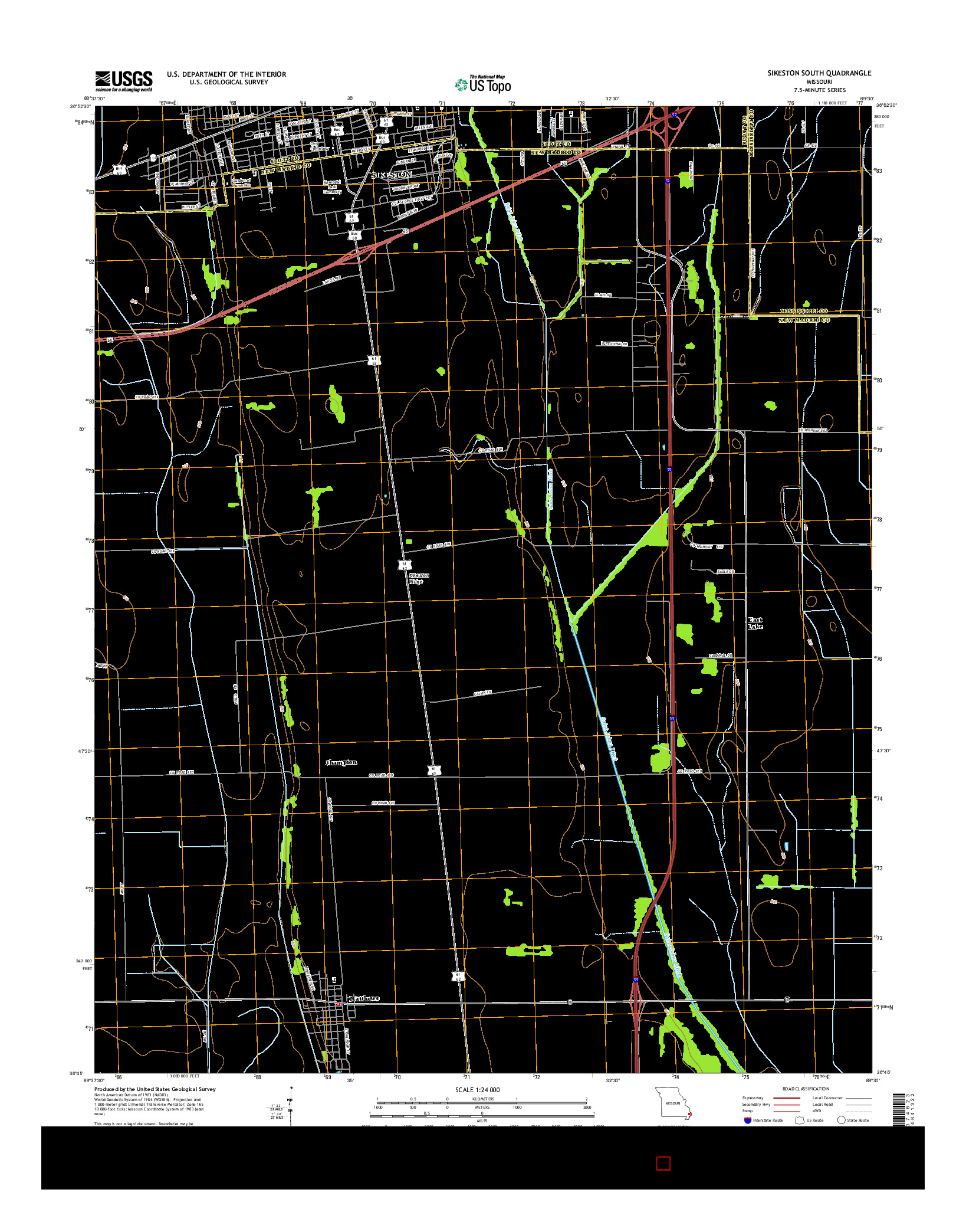 USGS US TOPO 7.5-MINUTE MAP FOR SIKESTON SOUTH, MO 2015