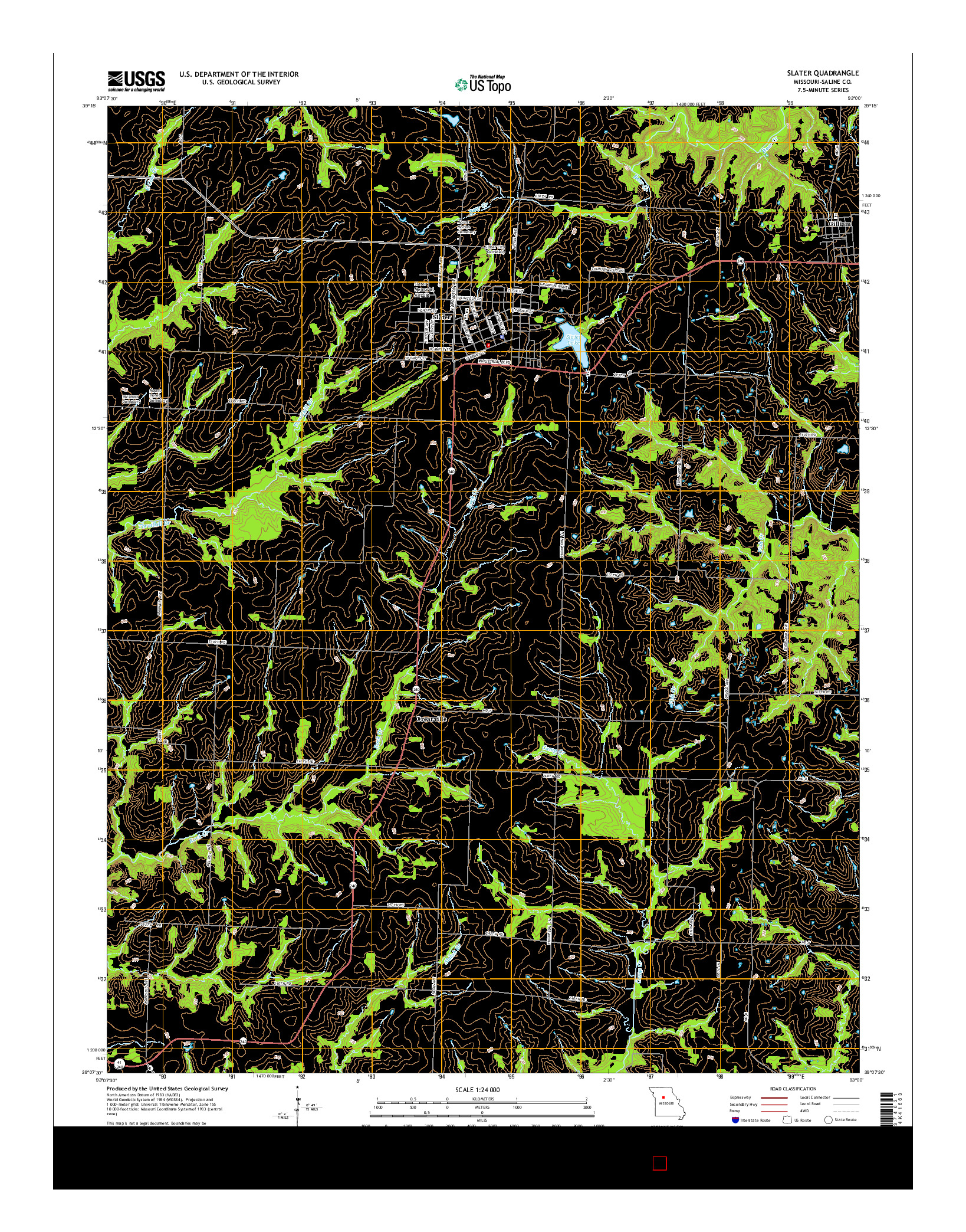 USGS US TOPO 7.5-MINUTE MAP FOR SLATER, MO 2015