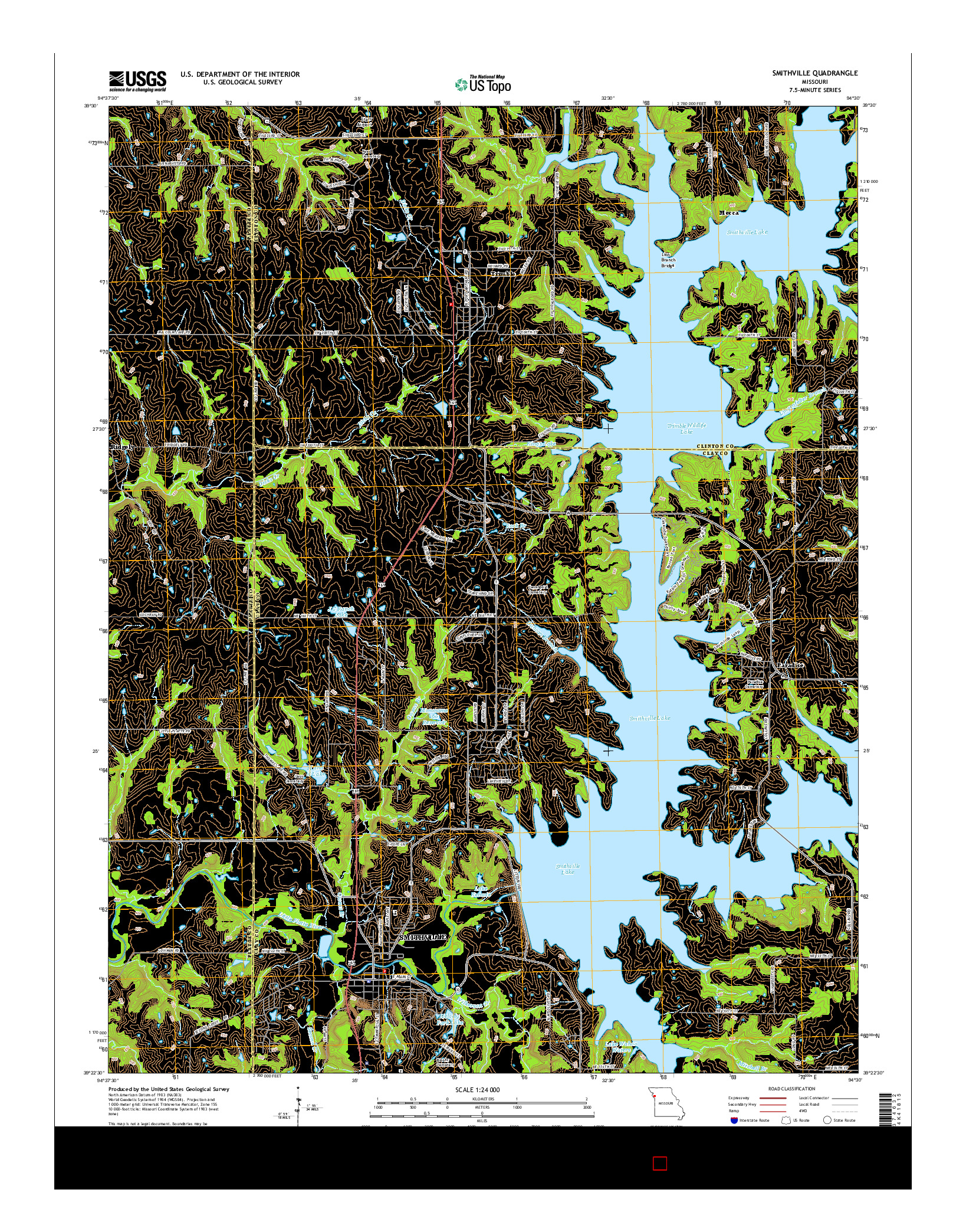 USGS US TOPO 7.5-MINUTE MAP FOR SMITHVILLE, MO 2015