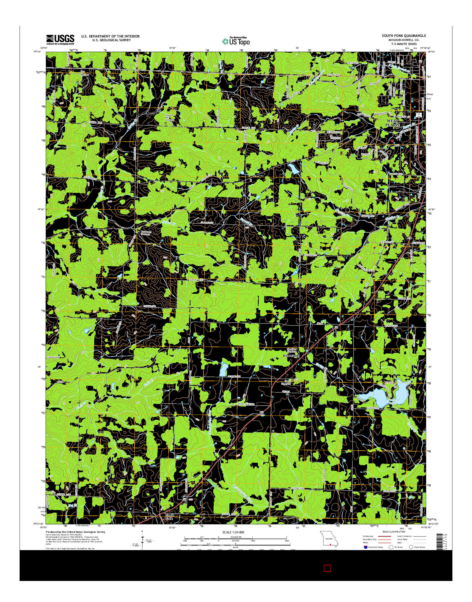 USGS US TOPO 7.5-MINUTE MAP FOR SOUTH FORK, MO 2015