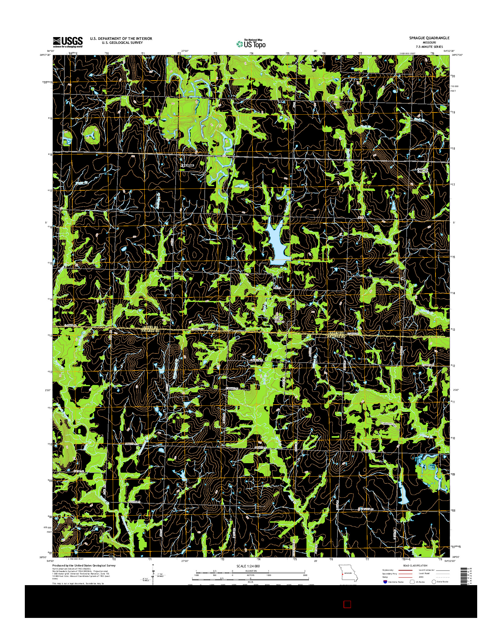 USGS US TOPO 7.5-MINUTE MAP FOR SPRAGUE, MO 2015