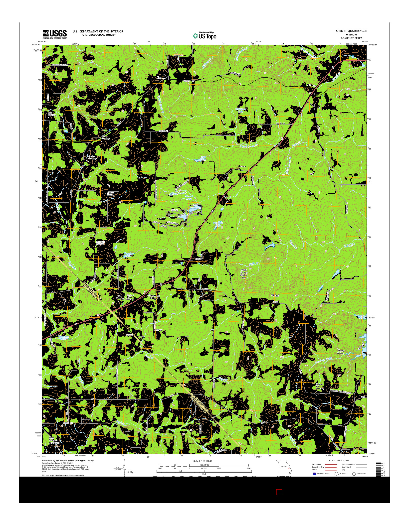 USGS US TOPO 7.5-MINUTE MAP FOR SPROTT, MO 2015