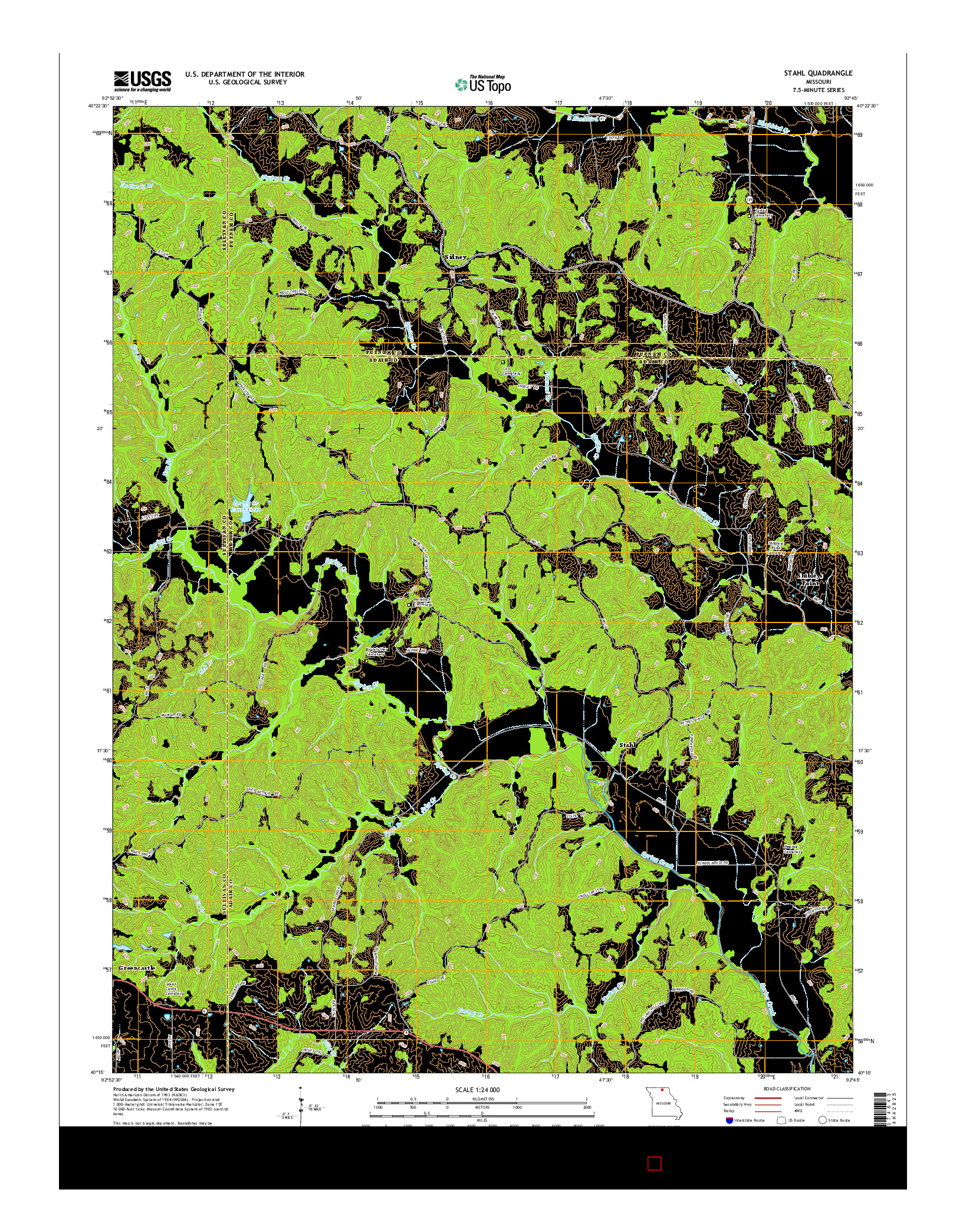 USGS US TOPO 7.5-MINUTE MAP FOR STAHL, MO 2015