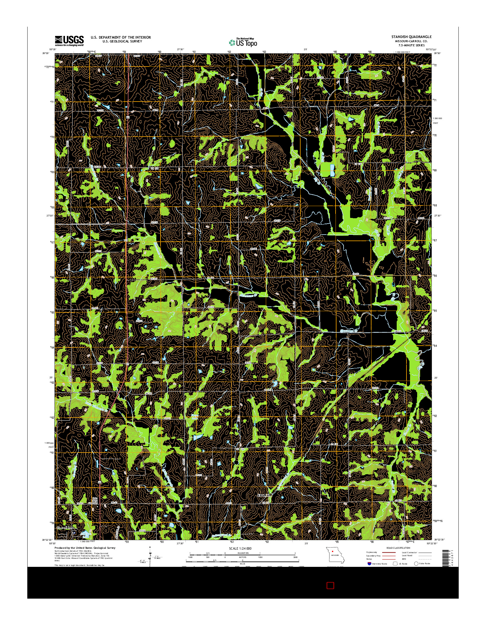USGS US TOPO 7.5-MINUTE MAP FOR STANDISH, MO 2015