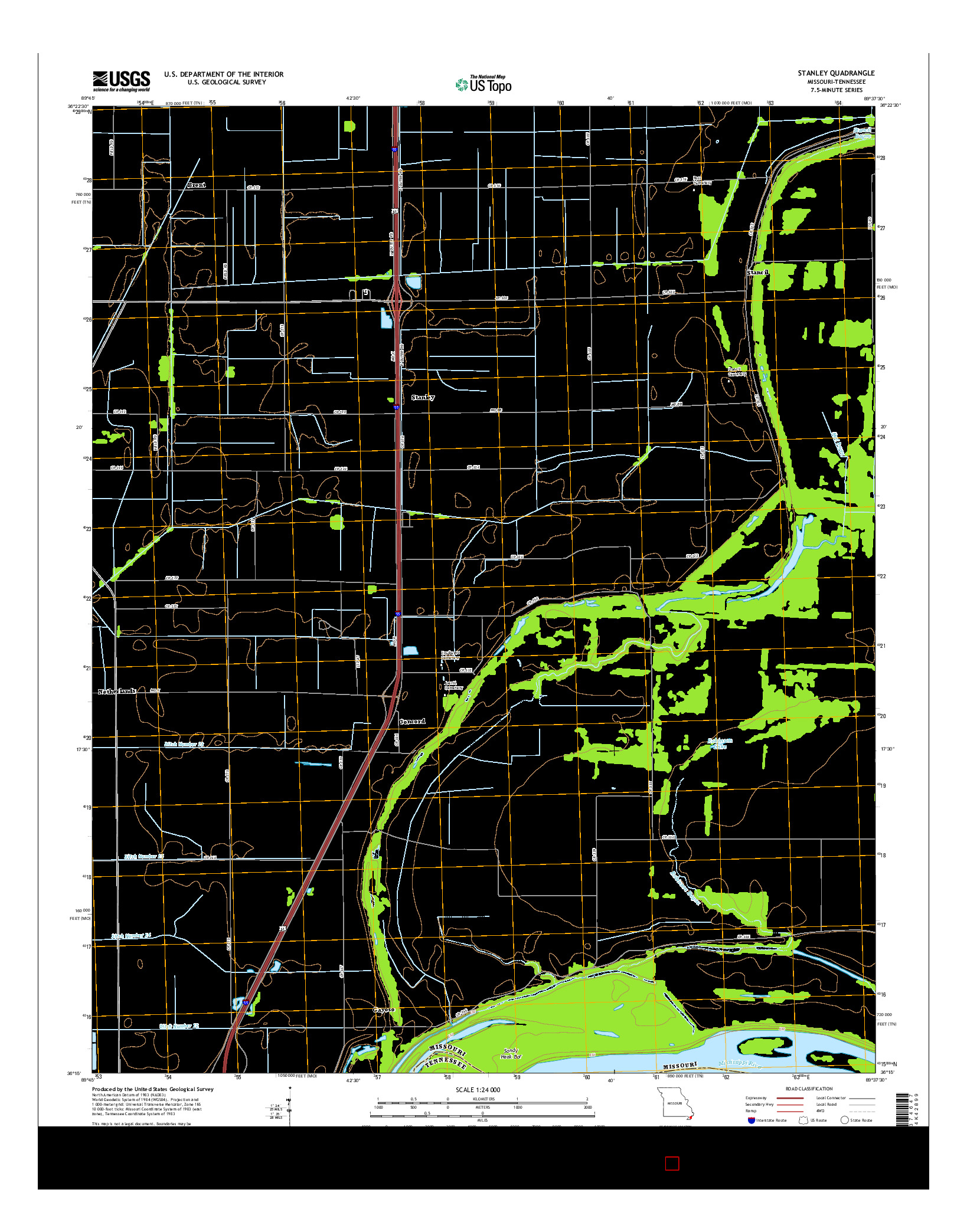 USGS US TOPO 7.5-MINUTE MAP FOR STANLEY, MO-TN 2015