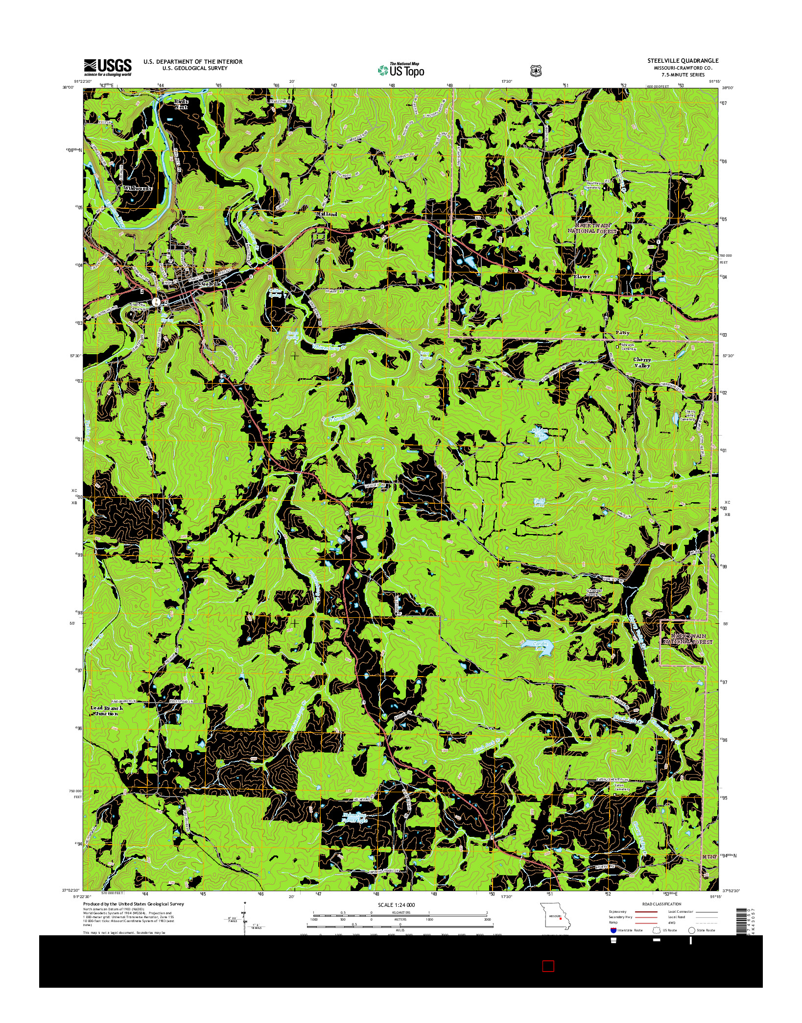 USGS US TOPO 7.5-MINUTE MAP FOR STEELVILLE, MO 2015