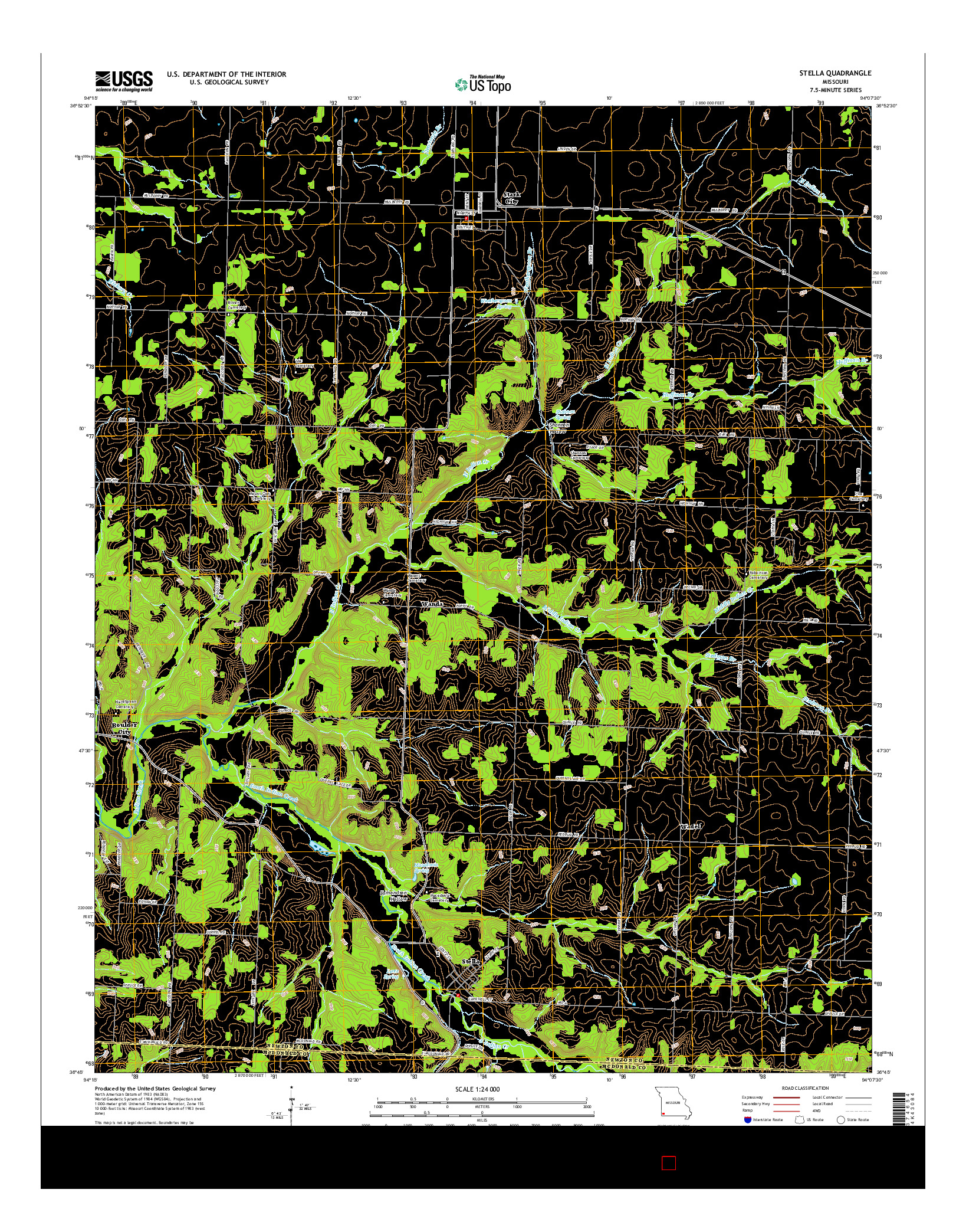 USGS US TOPO 7.5-MINUTE MAP FOR STELLA, MO 2015