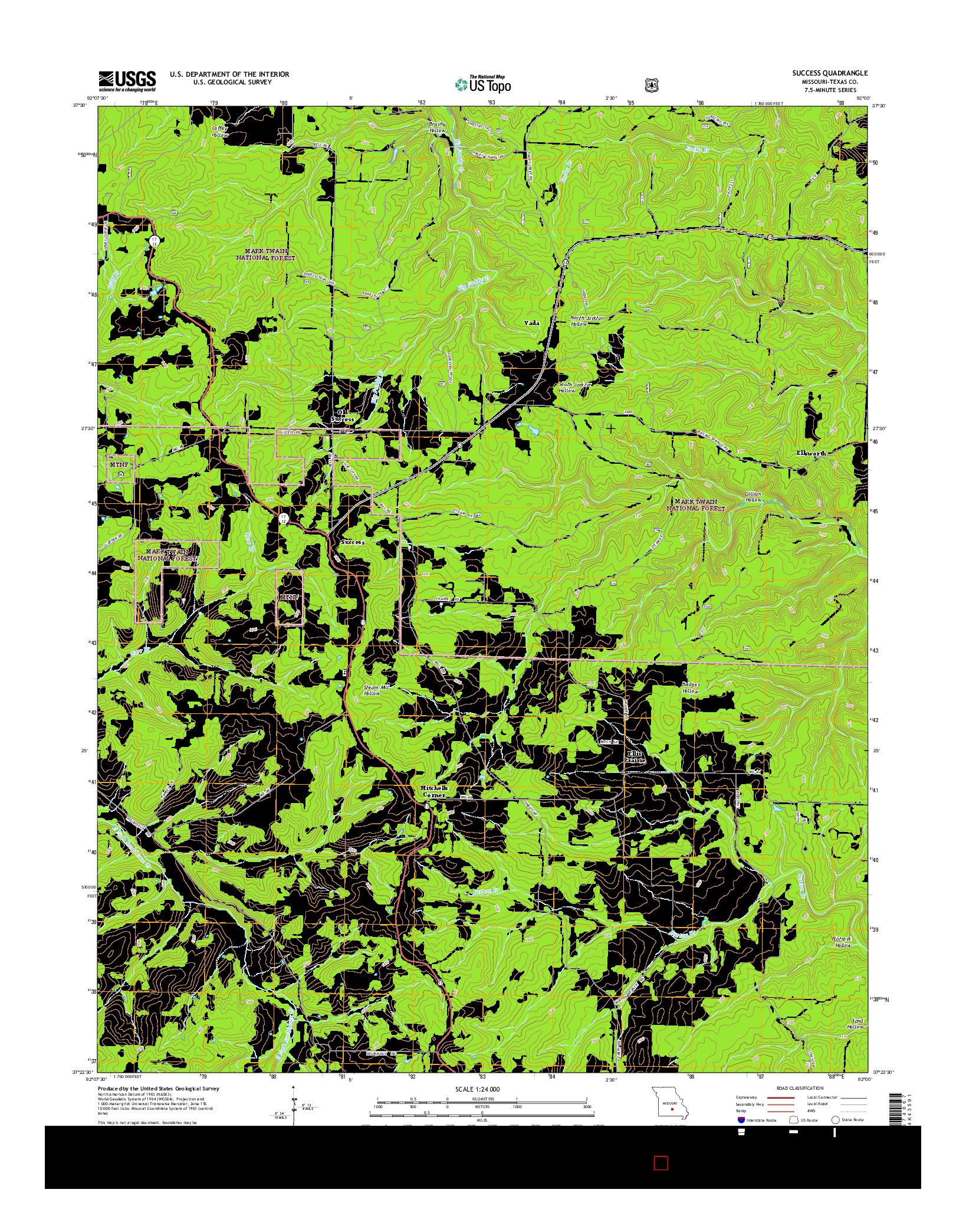 USGS US TOPO 7.5-MINUTE MAP FOR SUCCESS, MO 2015