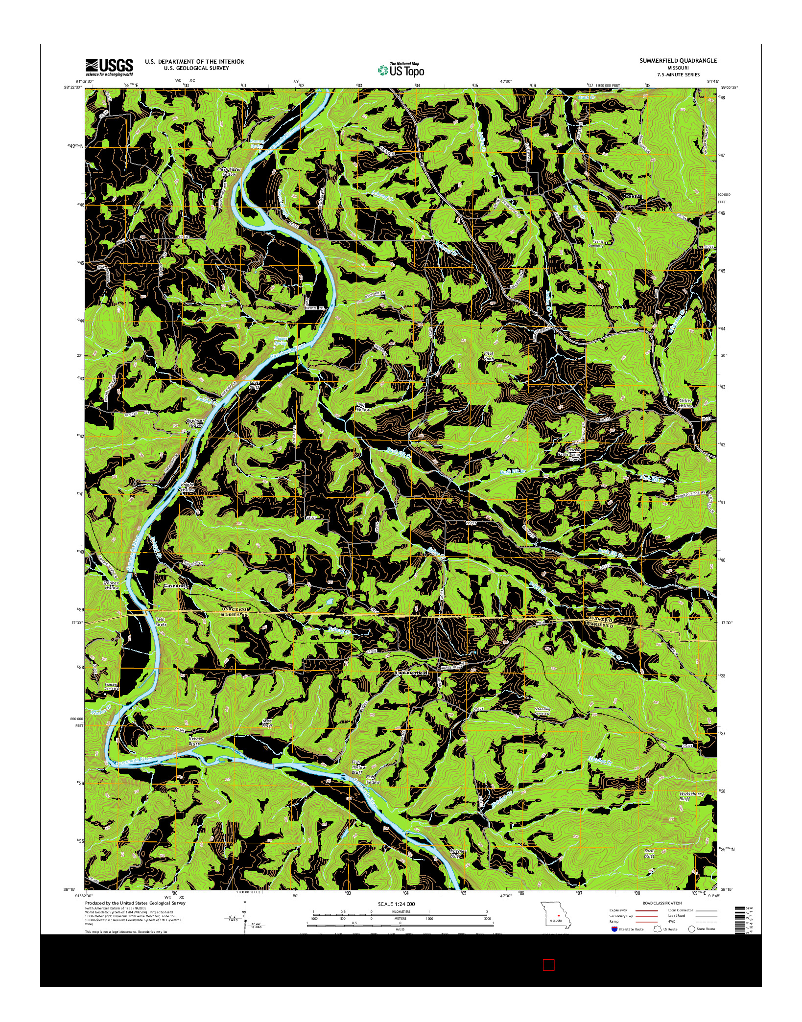 USGS US TOPO 7.5-MINUTE MAP FOR SUMMERFIELD, MO 2015