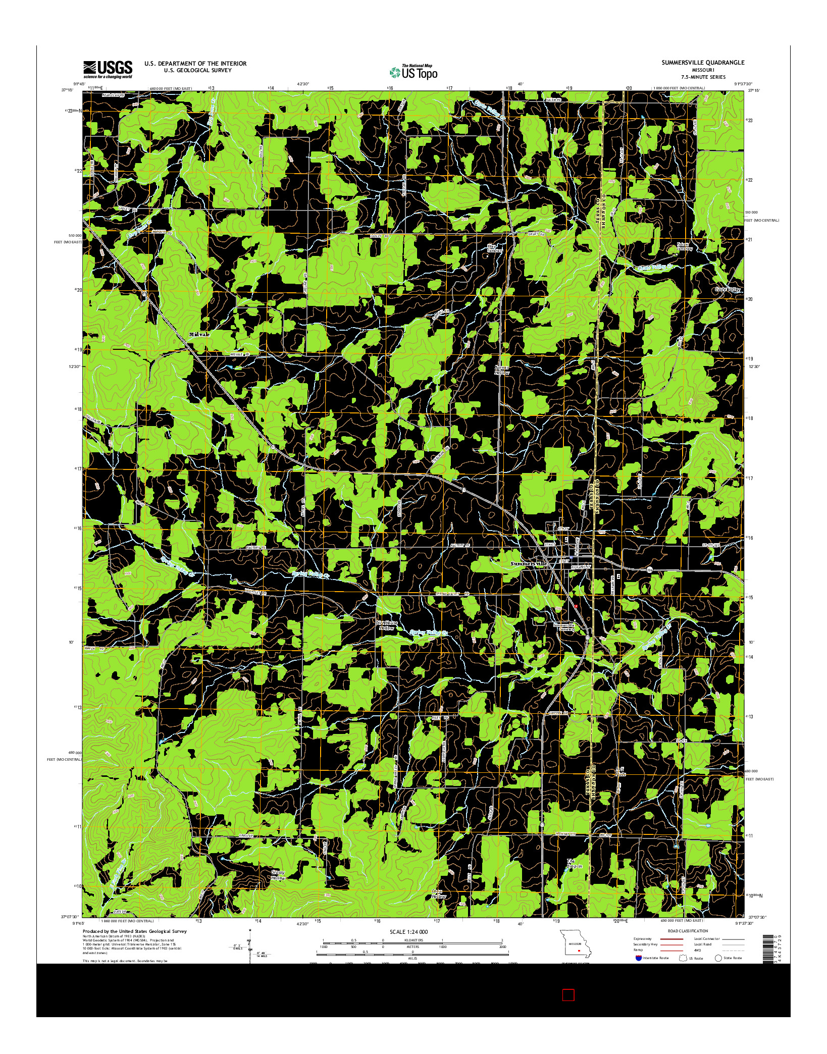 USGS US TOPO 7.5-MINUTE MAP FOR SUMMERSVILLE, MO 2015