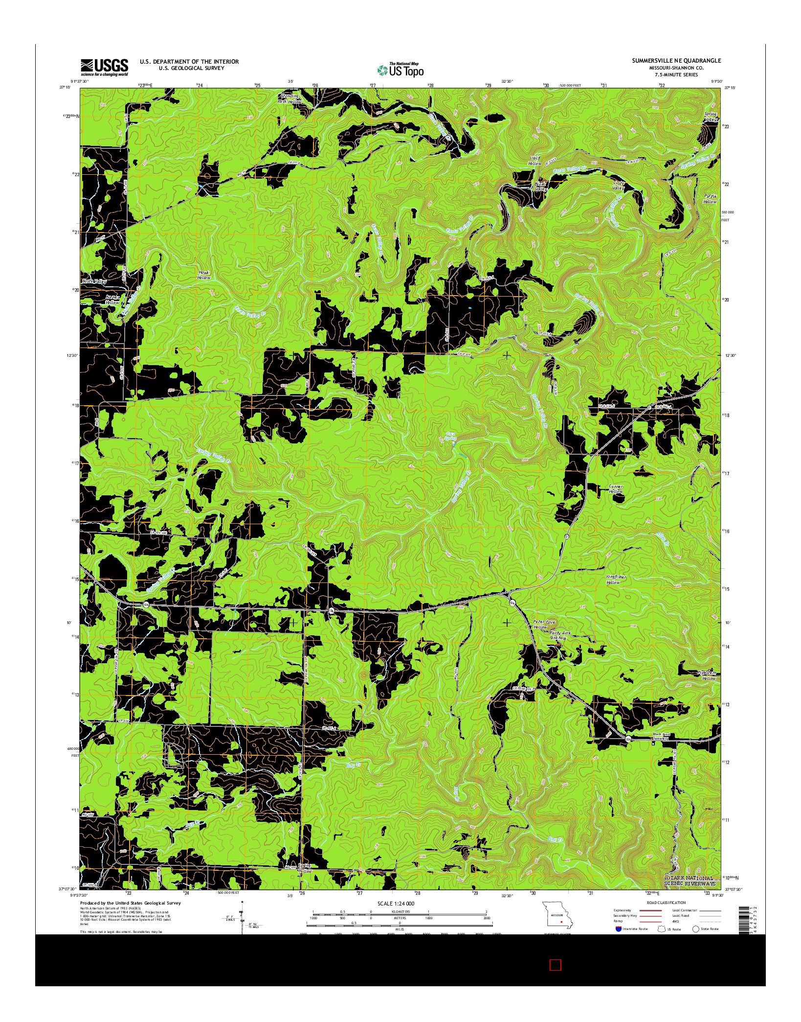 USGS US TOPO 7.5-MINUTE MAP FOR SUMMERSVILLE NE, MO 2015