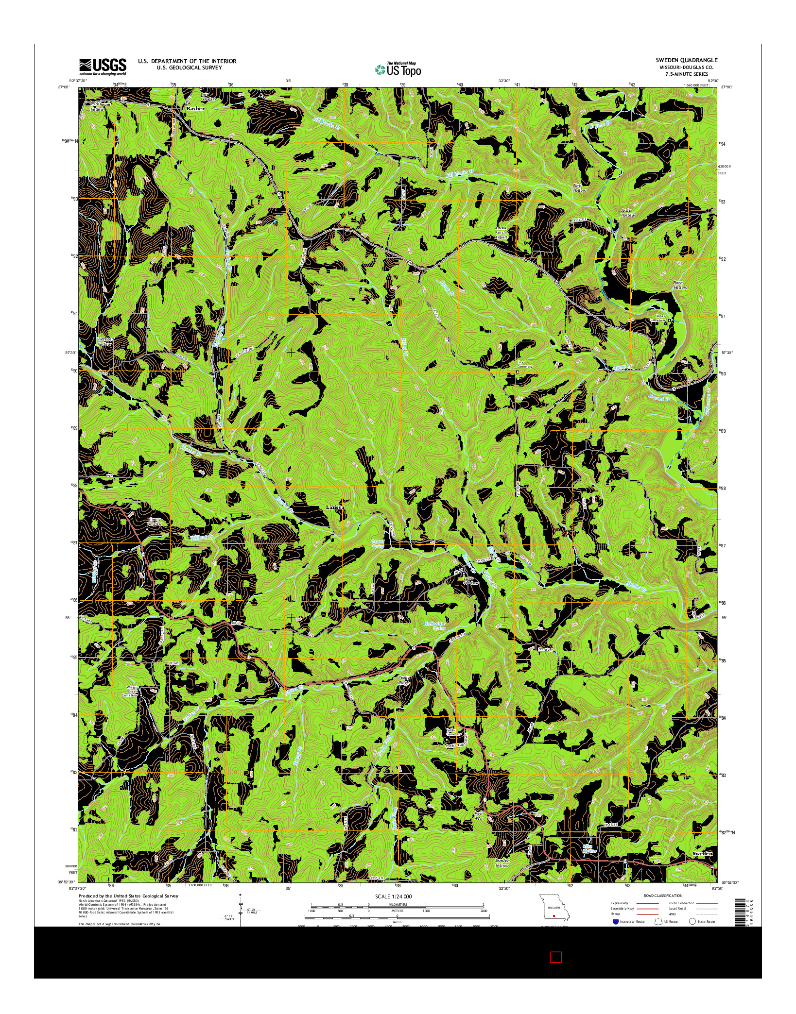 USGS US TOPO 7.5-MINUTE MAP FOR SWEDEN, MO 2015