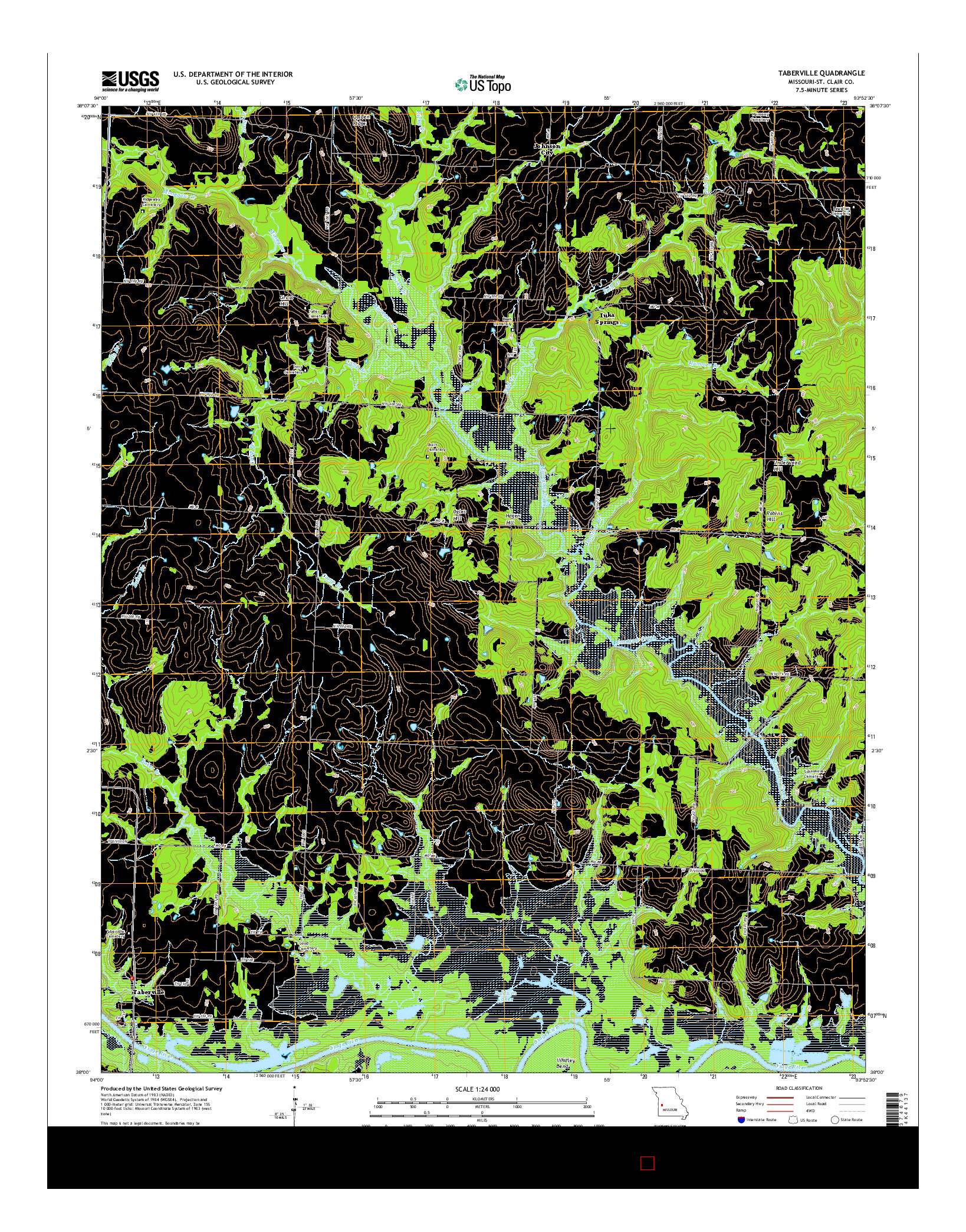 USGS US TOPO 7.5-MINUTE MAP FOR TABERVILLE, MO 2015