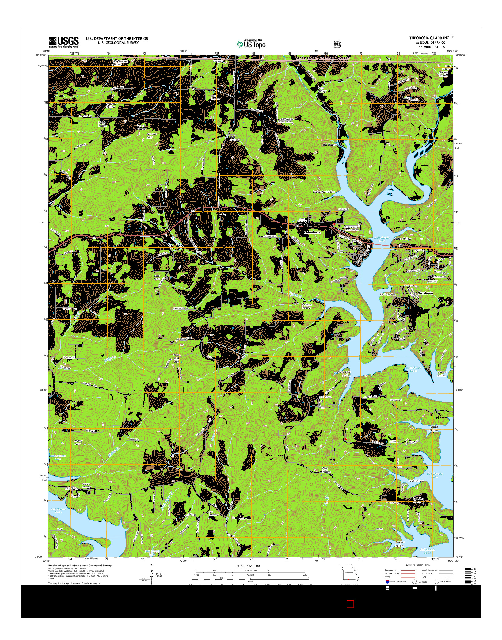USGS US TOPO 7.5-MINUTE MAP FOR THEODOSIA, MO 2015
