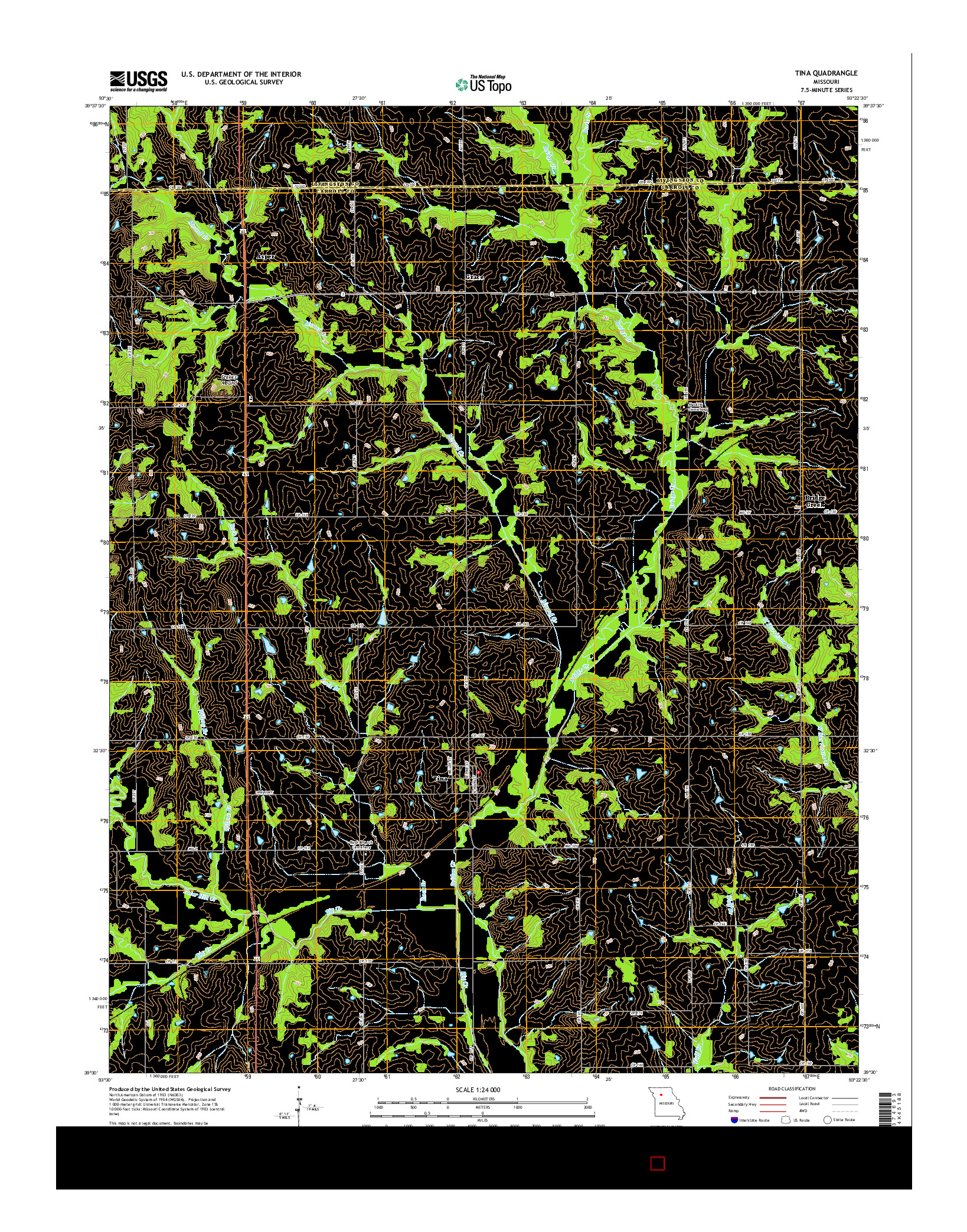 USGS US TOPO 7.5-MINUTE MAP FOR TINA, MO 2015