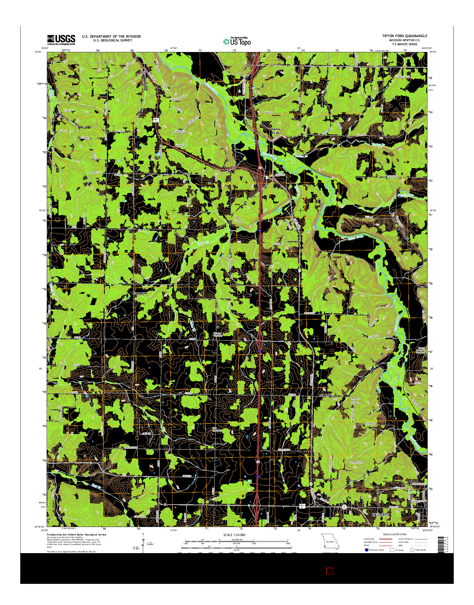 USGS US TOPO 7.5-MINUTE MAP FOR TIPTON FORD, MO 2015