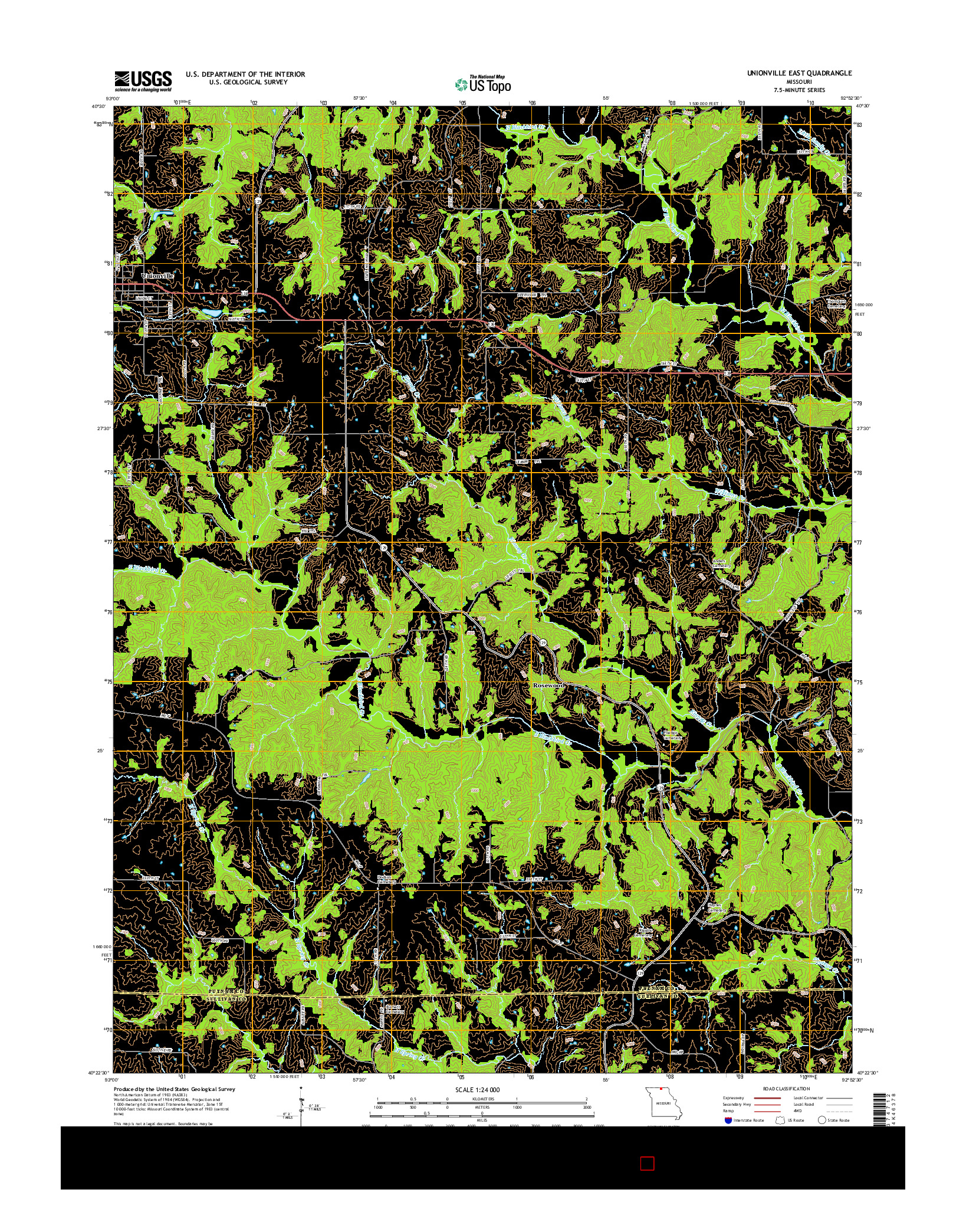 USGS US TOPO 7.5-MINUTE MAP FOR UNIONVILLE EAST, MO 2015