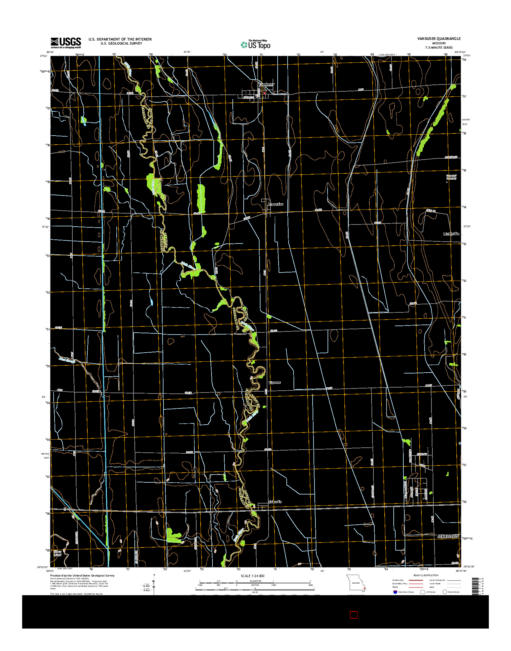 USGS US TOPO 7.5-MINUTE MAP FOR VANDUSER, MO 2015