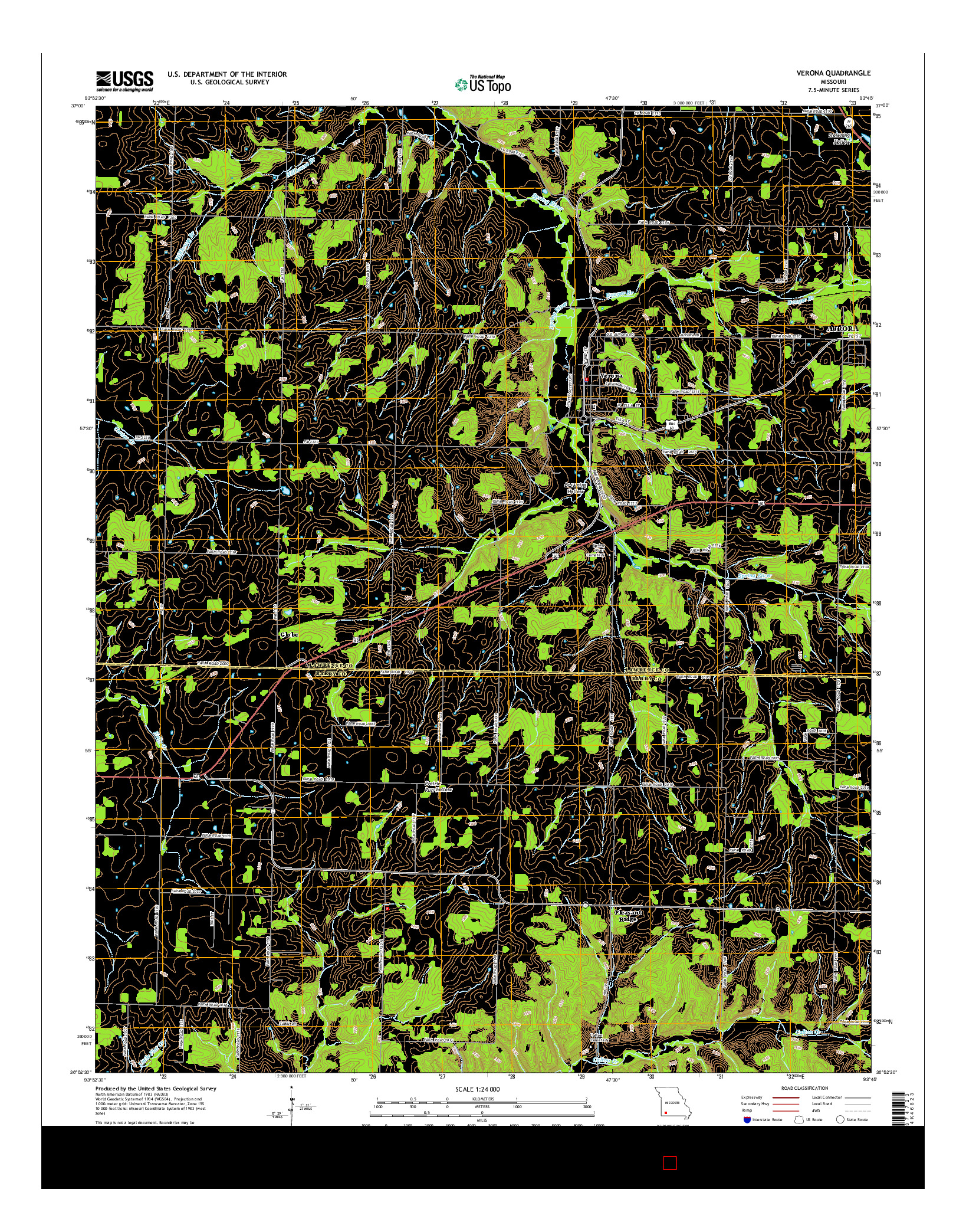 USGS US TOPO 7.5-MINUTE MAP FOR VERONA, MO 2015