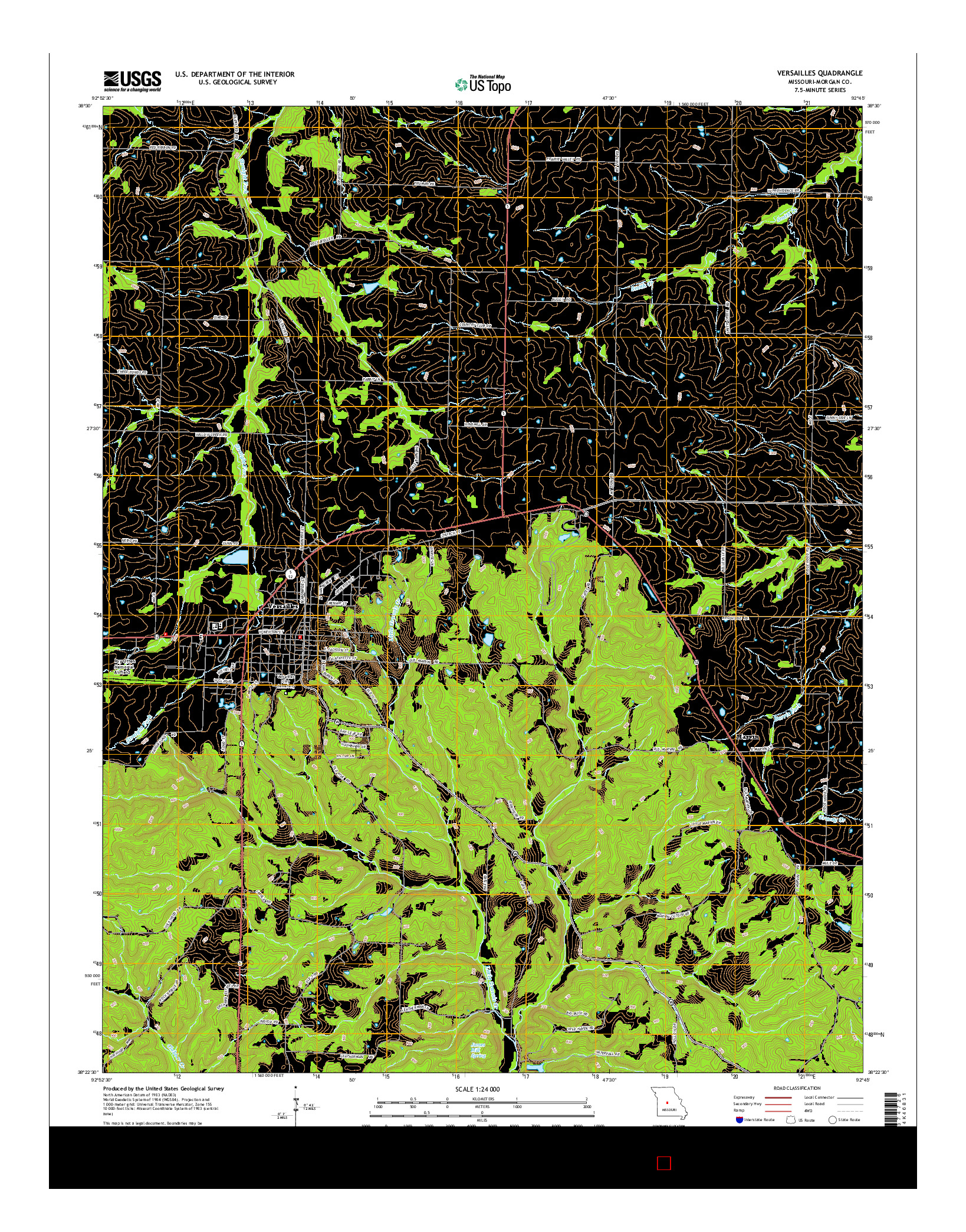 USGS US TOPO 7.5-MINUTE MAP FOR VERSAILLES, MO 2015