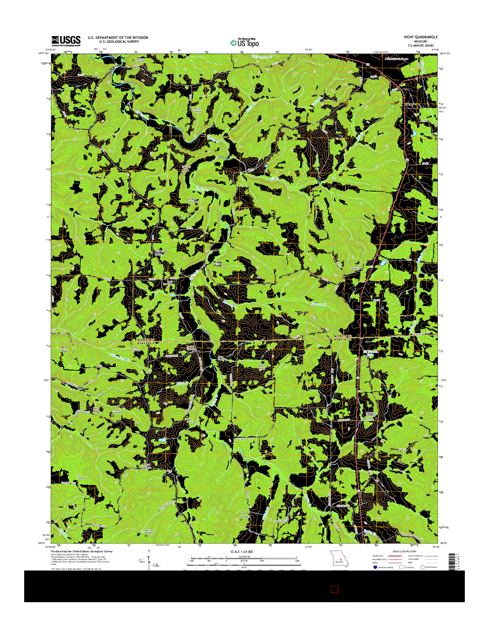 USGS US TOPO 7.5-MINUTE MAP FOR VICHY, MO 2015