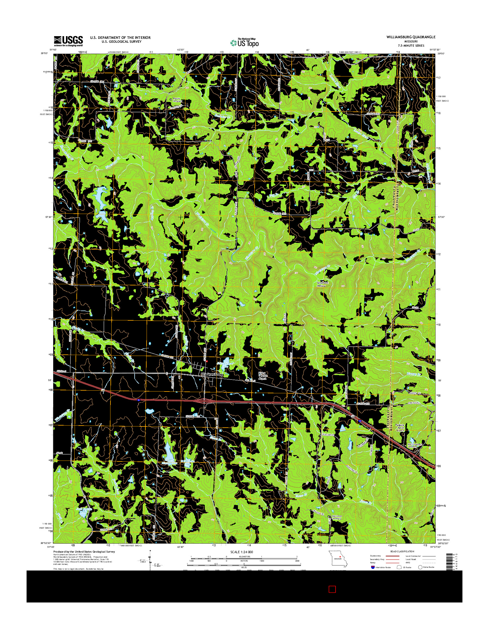 USGS US TOPO 7.5-MINUTE MAP FOR WILLIAMSBURG, MO 2015