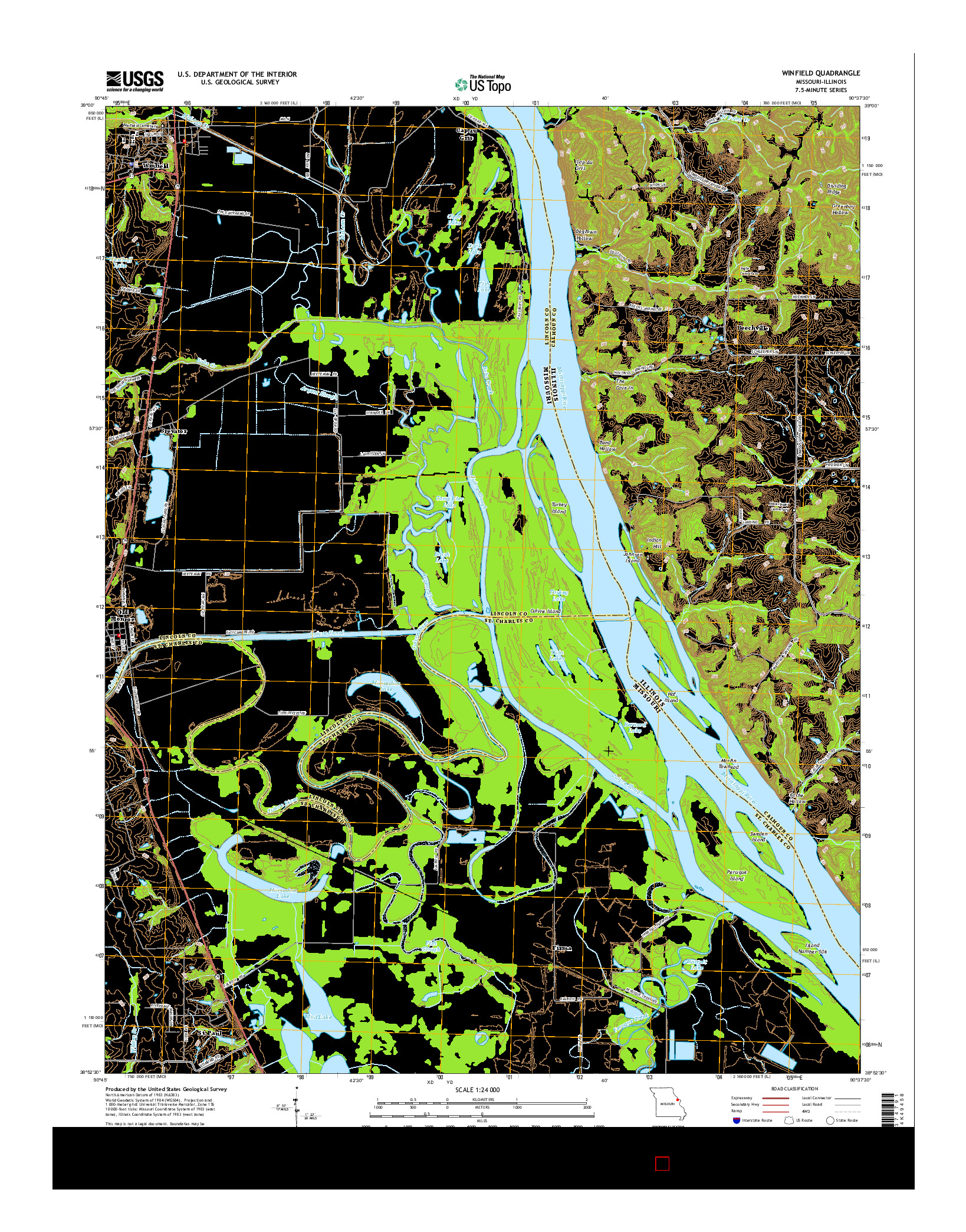 USGS US TOPO 7.5-MINUTE MAP FOR WINFIELD, MO-IL 2015