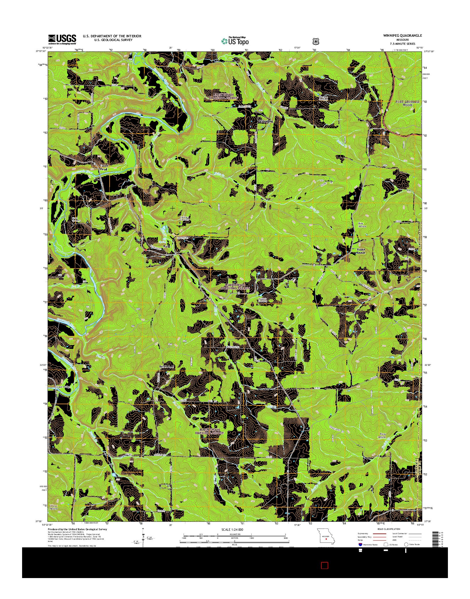 USGS US TOPO 7.5-MINUTE MAP FOR WINNIPEG, MO 2015