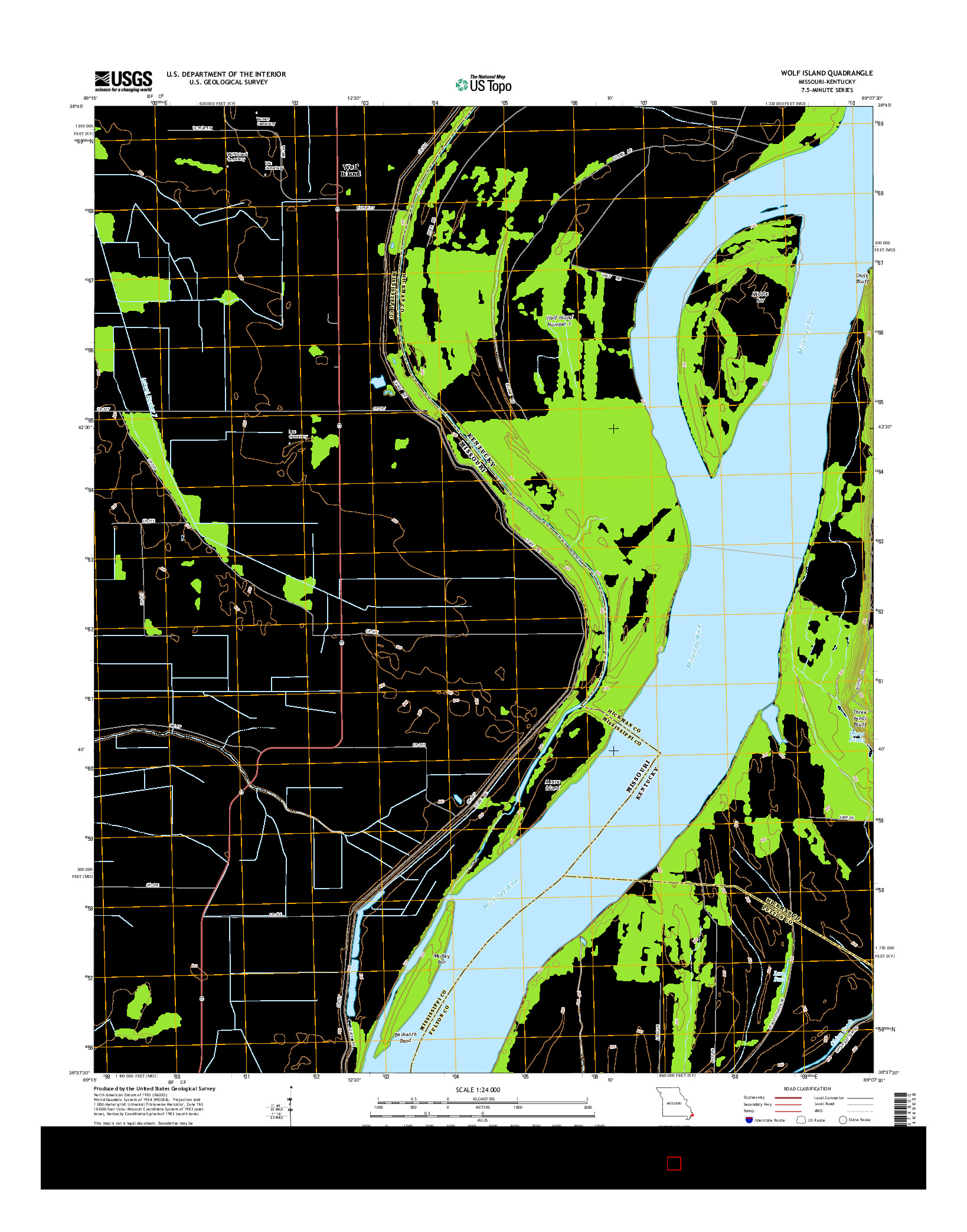 USGS US TOPO 7.5-MINUTE MAP FOR WOLF ISLAND, MO-KY 2015