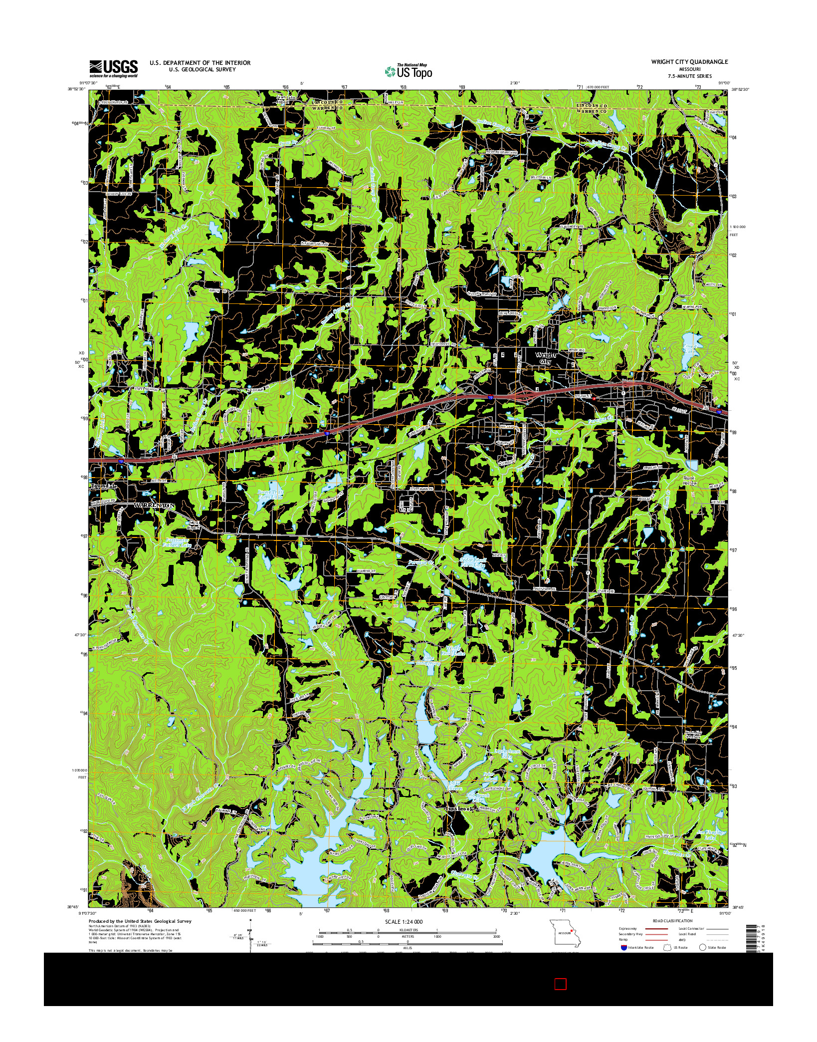 USGS US TOPO 7.5-MINUTE MAP FOR WRIGHT CITY, MO 2015