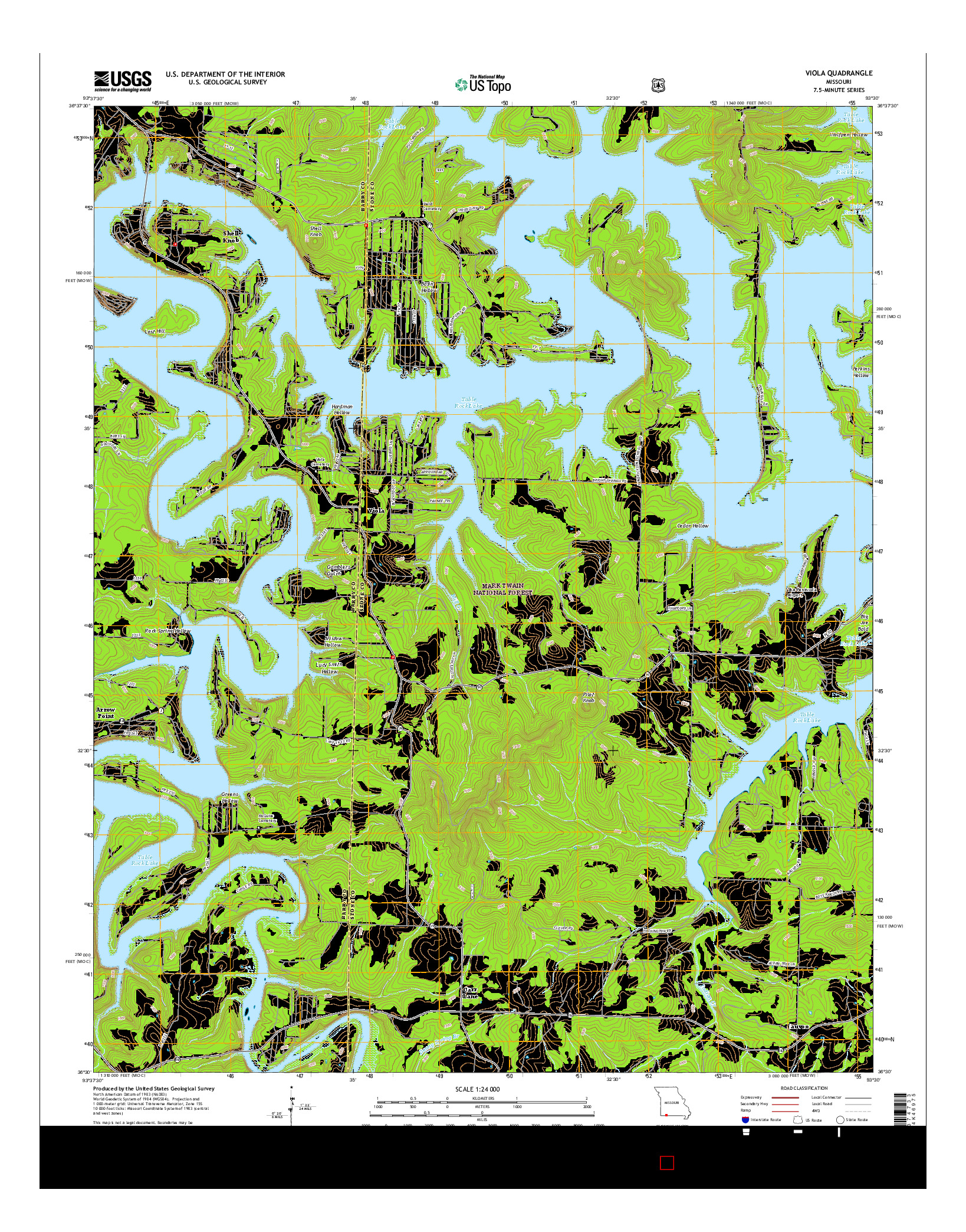 USGS US TOPO 7.5-MINUTE MAP FOR VIOLA, MO 2015