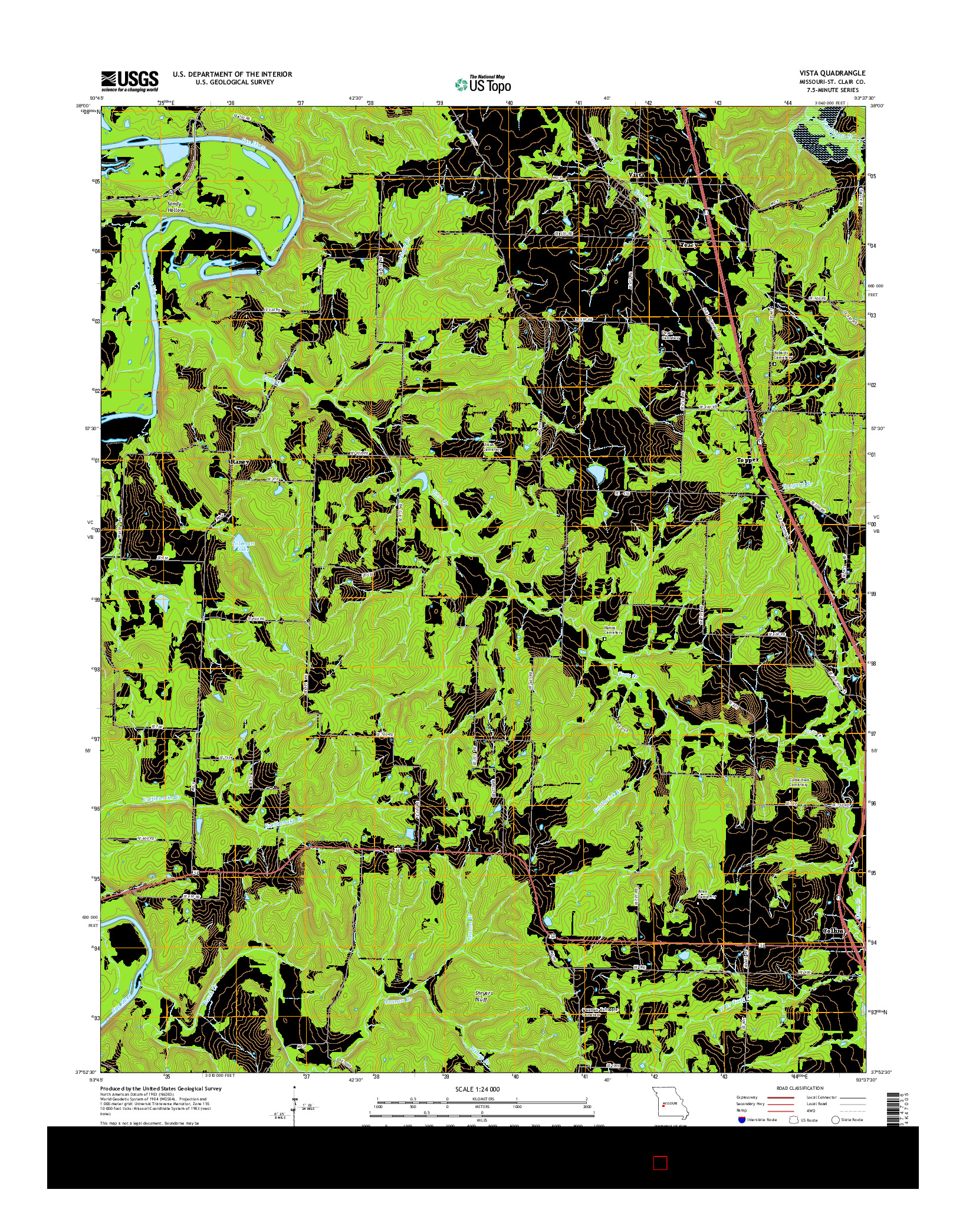 USGS US TOPO 7.5-MINUTE MAP FOR VISTA, MO 2015