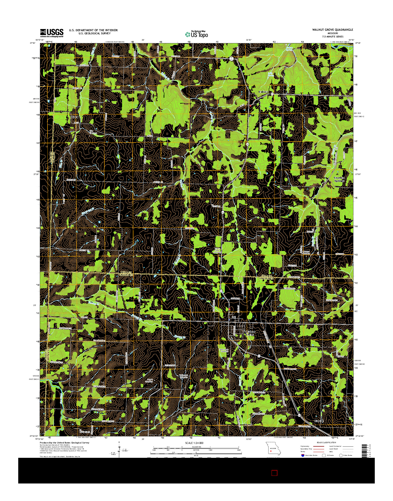 USGS US TOPO 7.5-MINUTE MAP FOR WALNUT GROVE, MO 2015