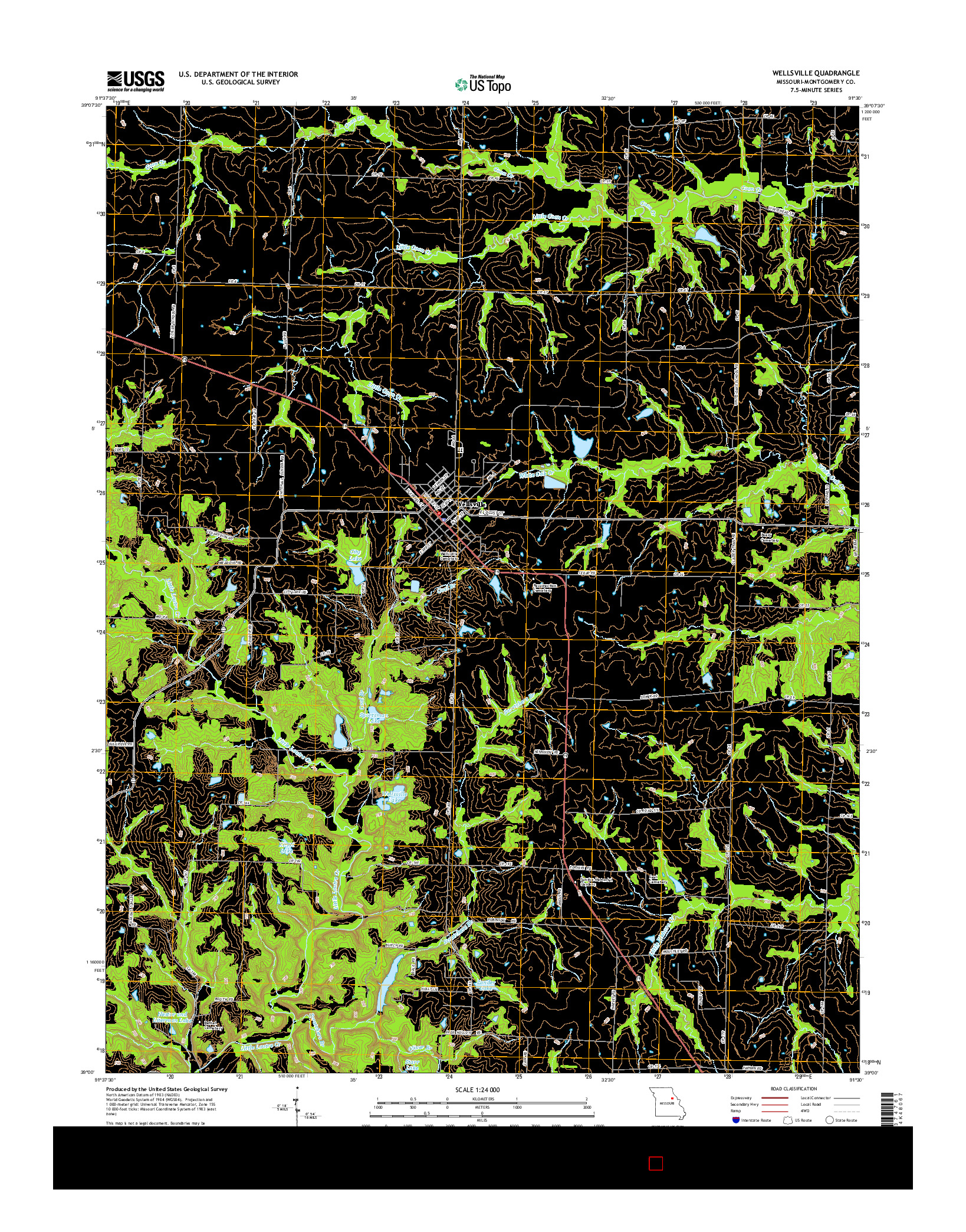 USGS US TOPO 7.5-MINUTE MAP FOR WELLSVILLE, MO 2015